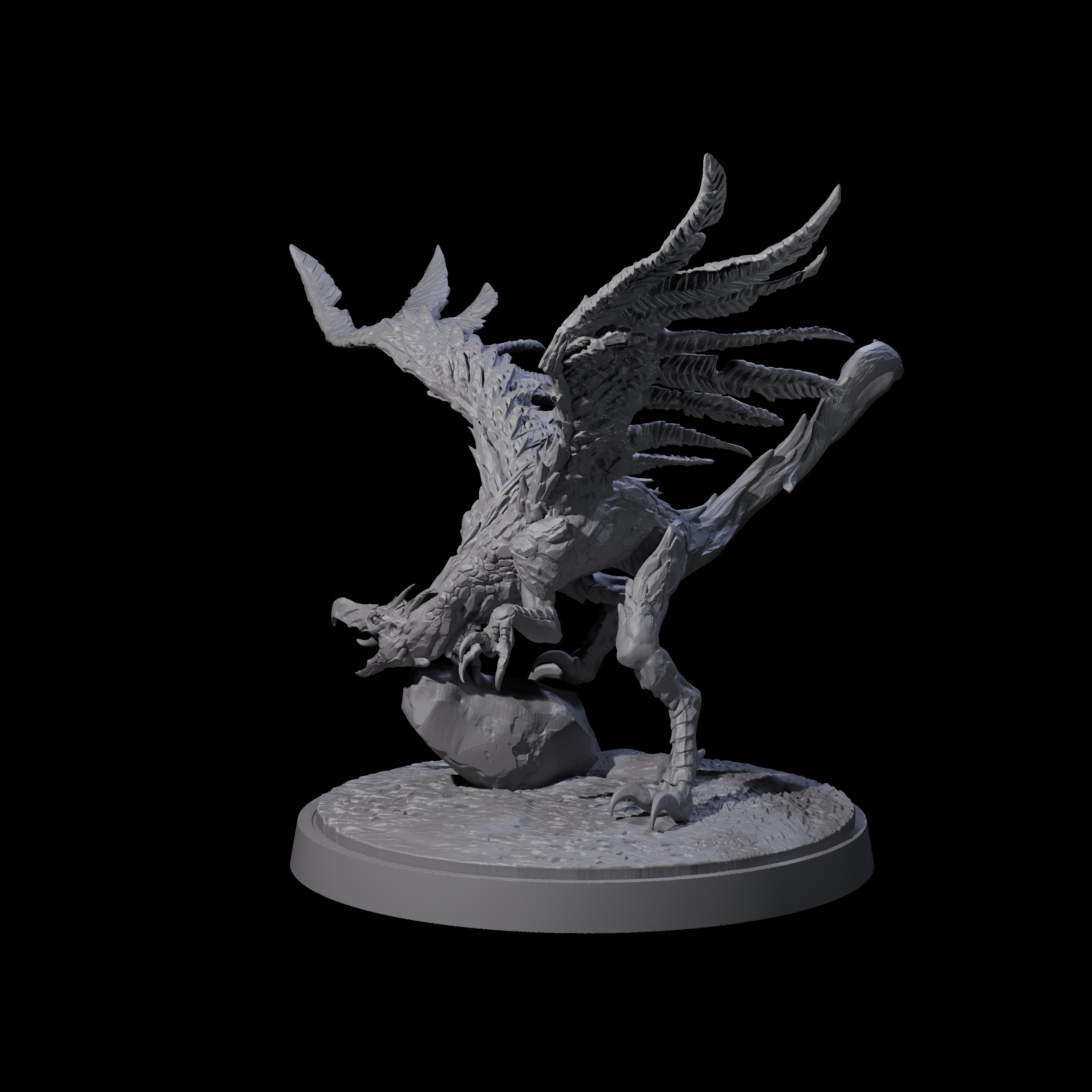 Grounded Angry Vrock B Miniature for Dungeons and Dragons, Pathfinder or other TTRPGs