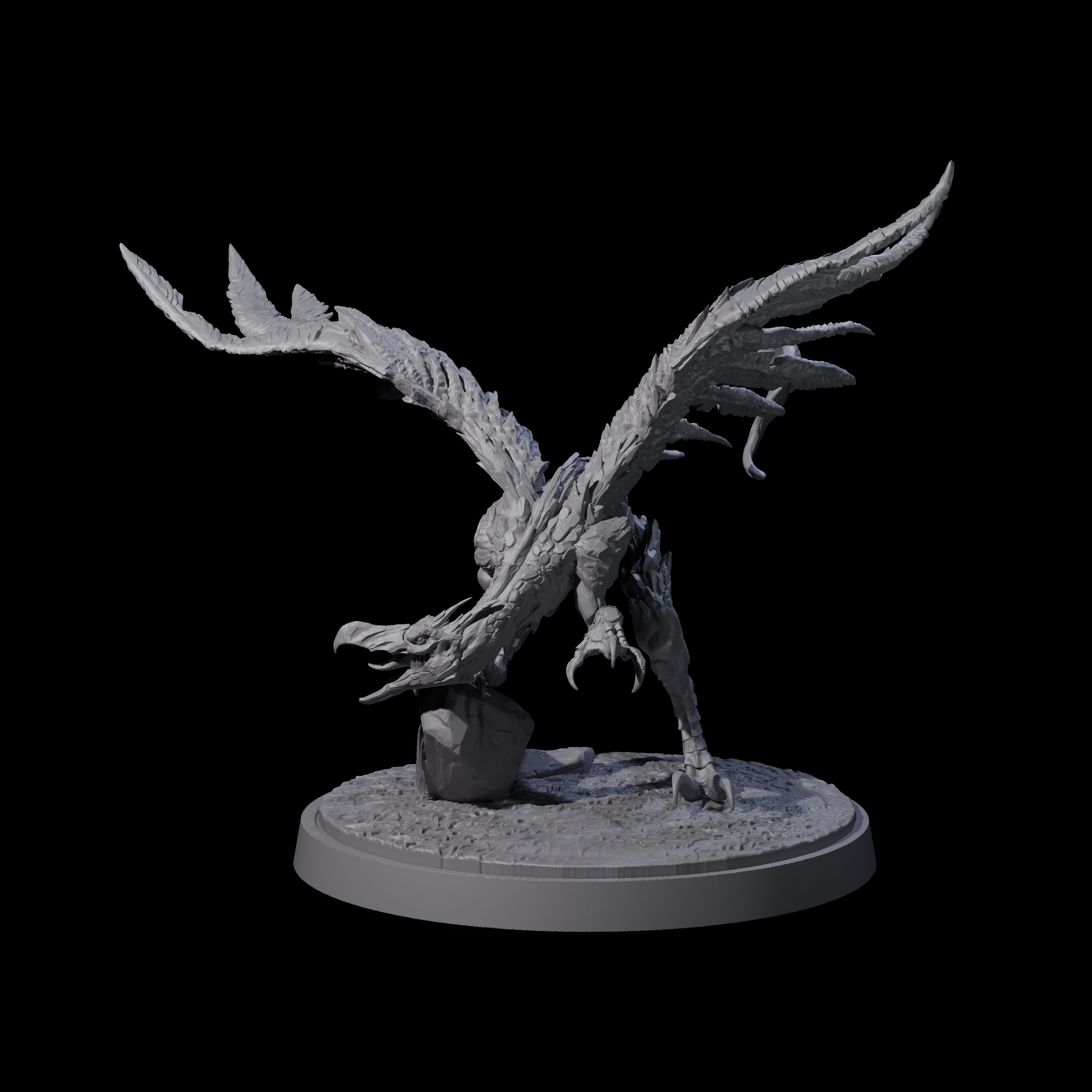 Grounded Angry Vrock B Miniature for Dungeons and Dragons, Pathfinder or other TTRPGs