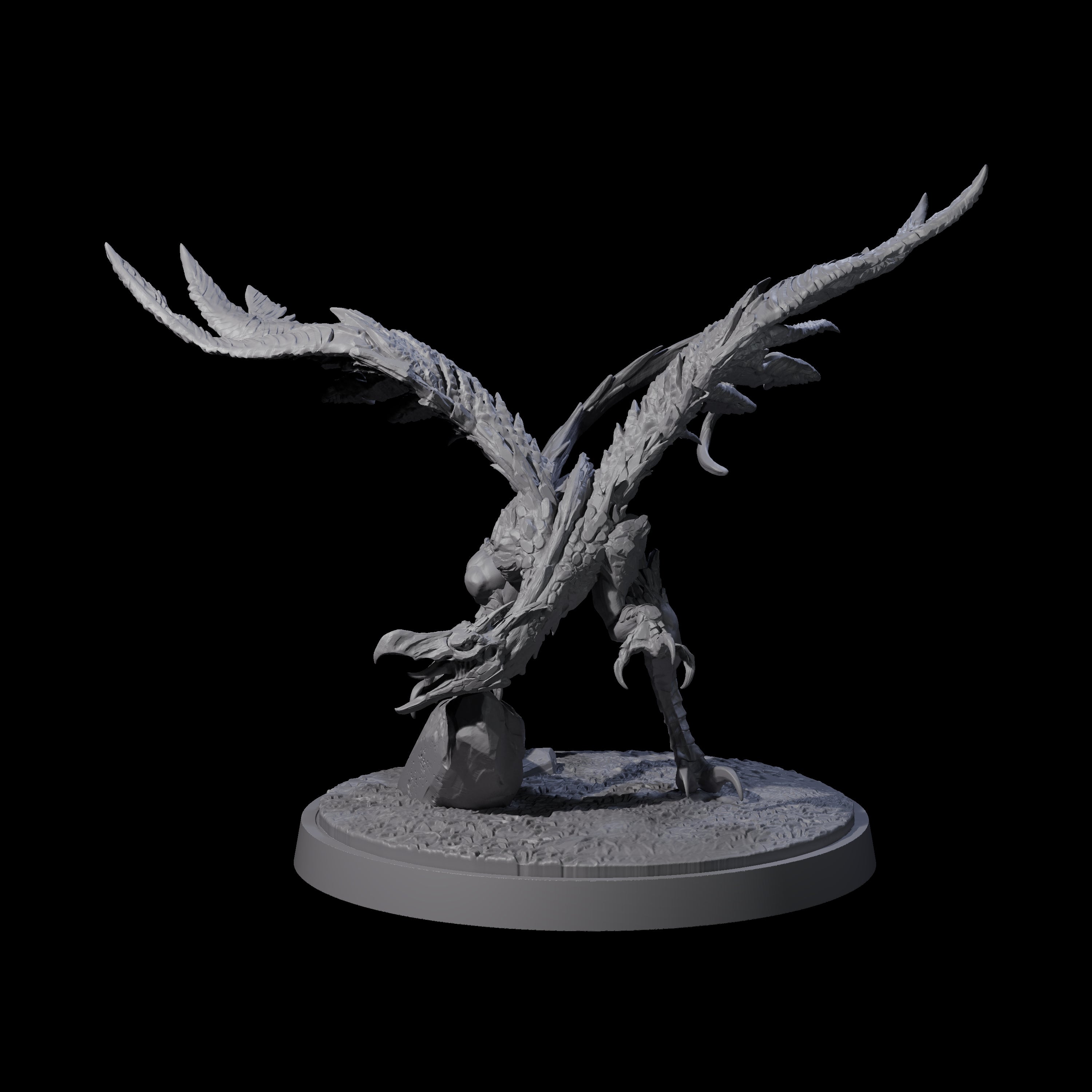 Grounded Angry Vrock B Miniature for Dungeons and Dragons, Pathfinder or other TTRPGs