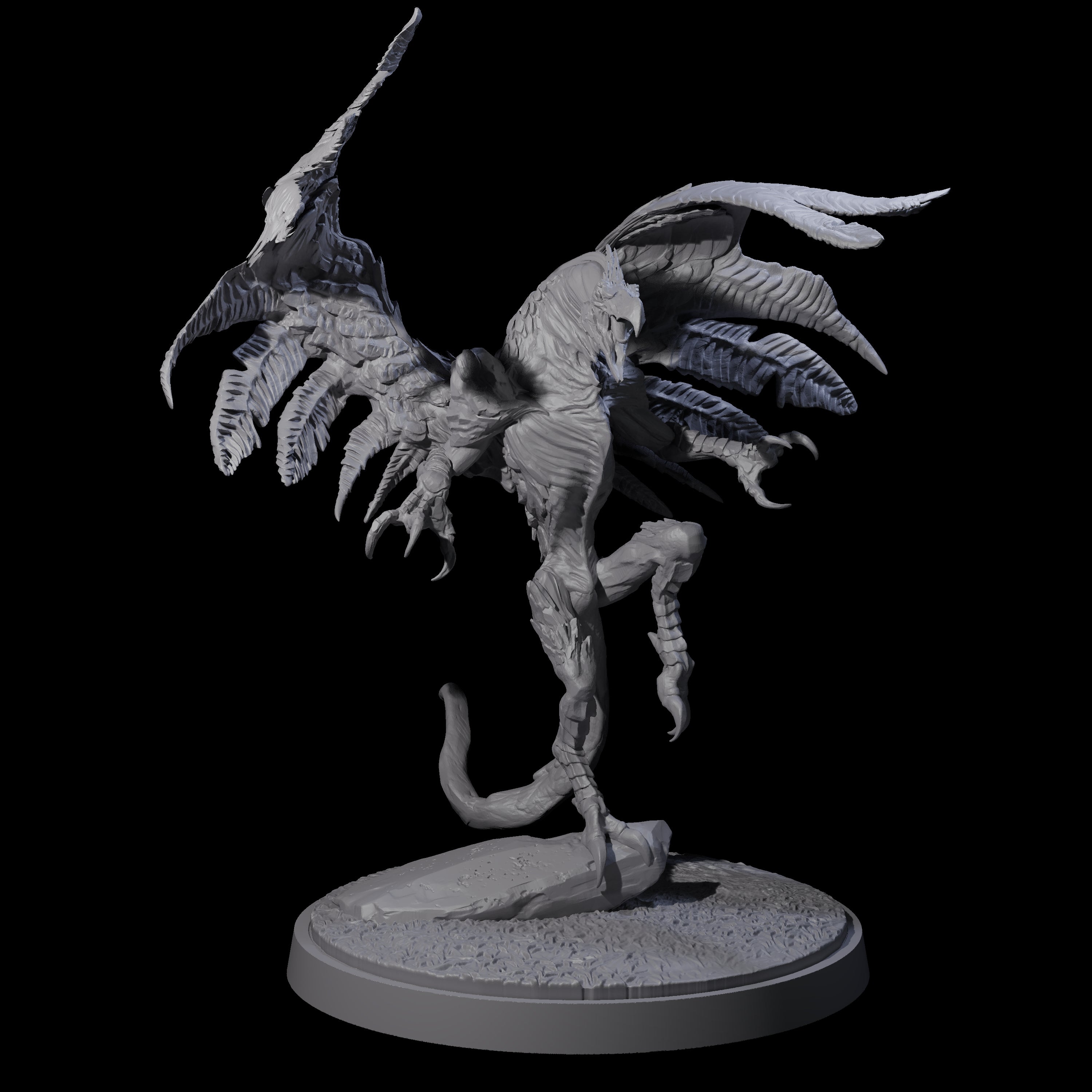 Grounded Angry Vrock C Miniature for Dungeons and Dragons, Pathfinder or other TTRPGs