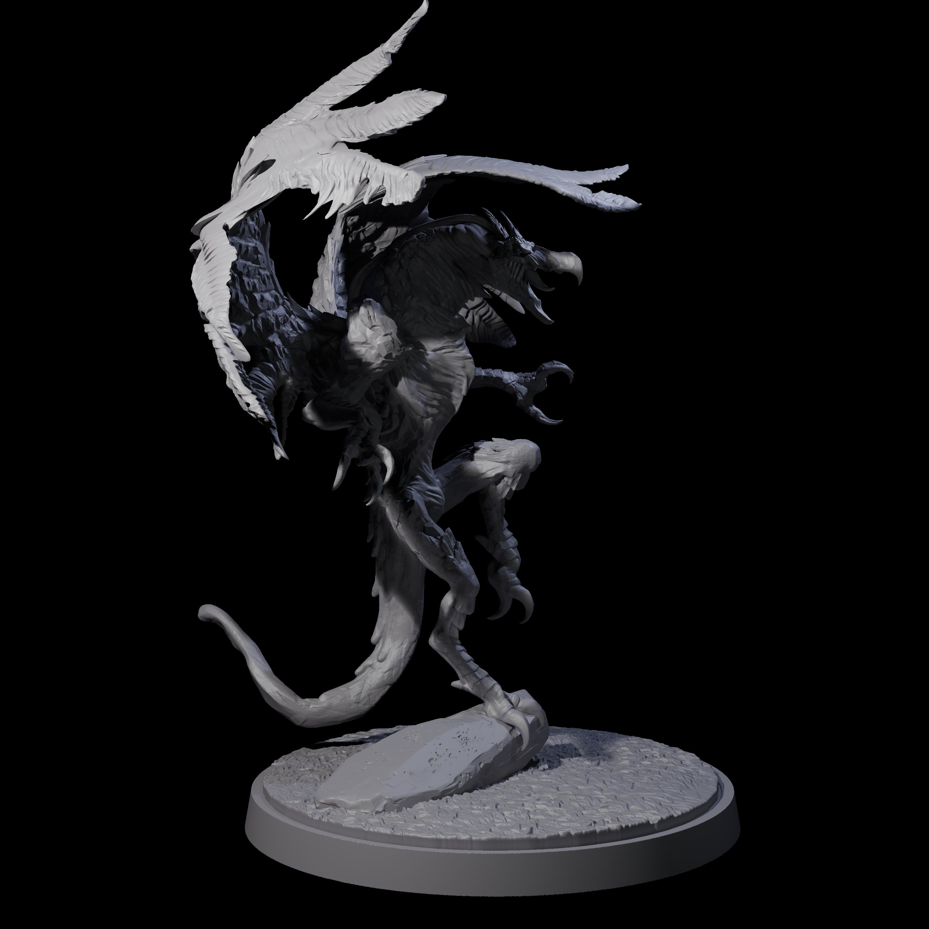 Grounded Angry Vrock C Miniature for Dungeons and Dragons, Pathfinder or other TTRPGs