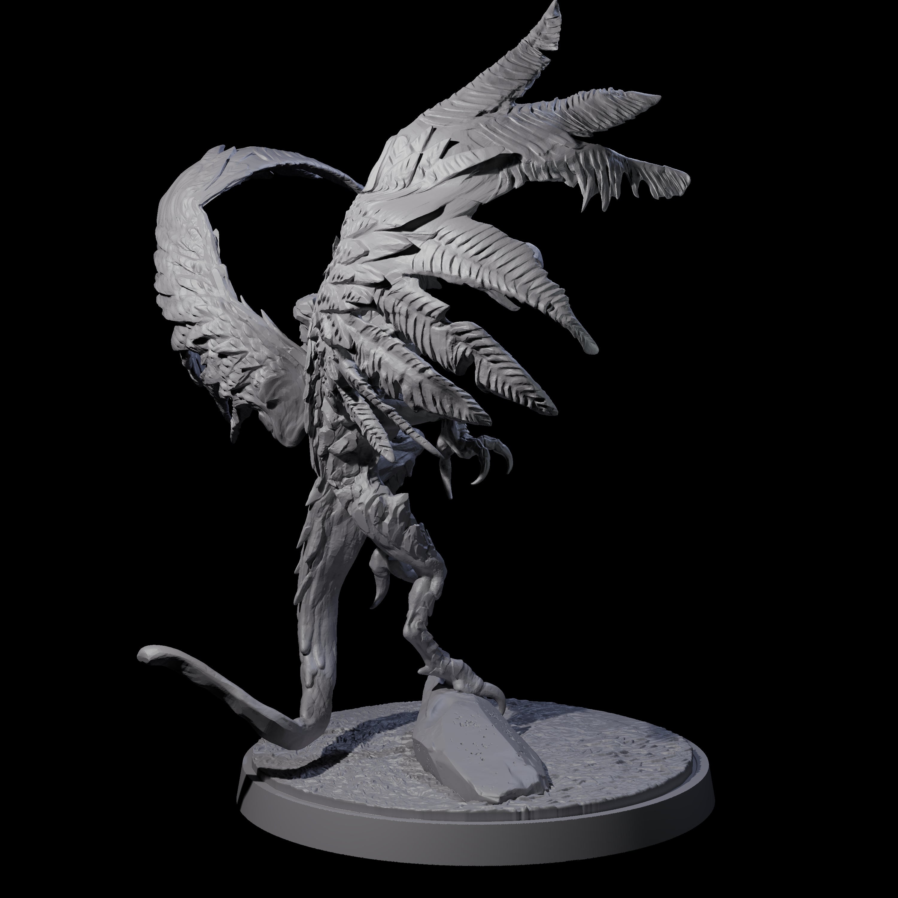 Grounded Angry Vrock C Miniature for Dungeons and Dragons, Pathfinder or other TTRPGs