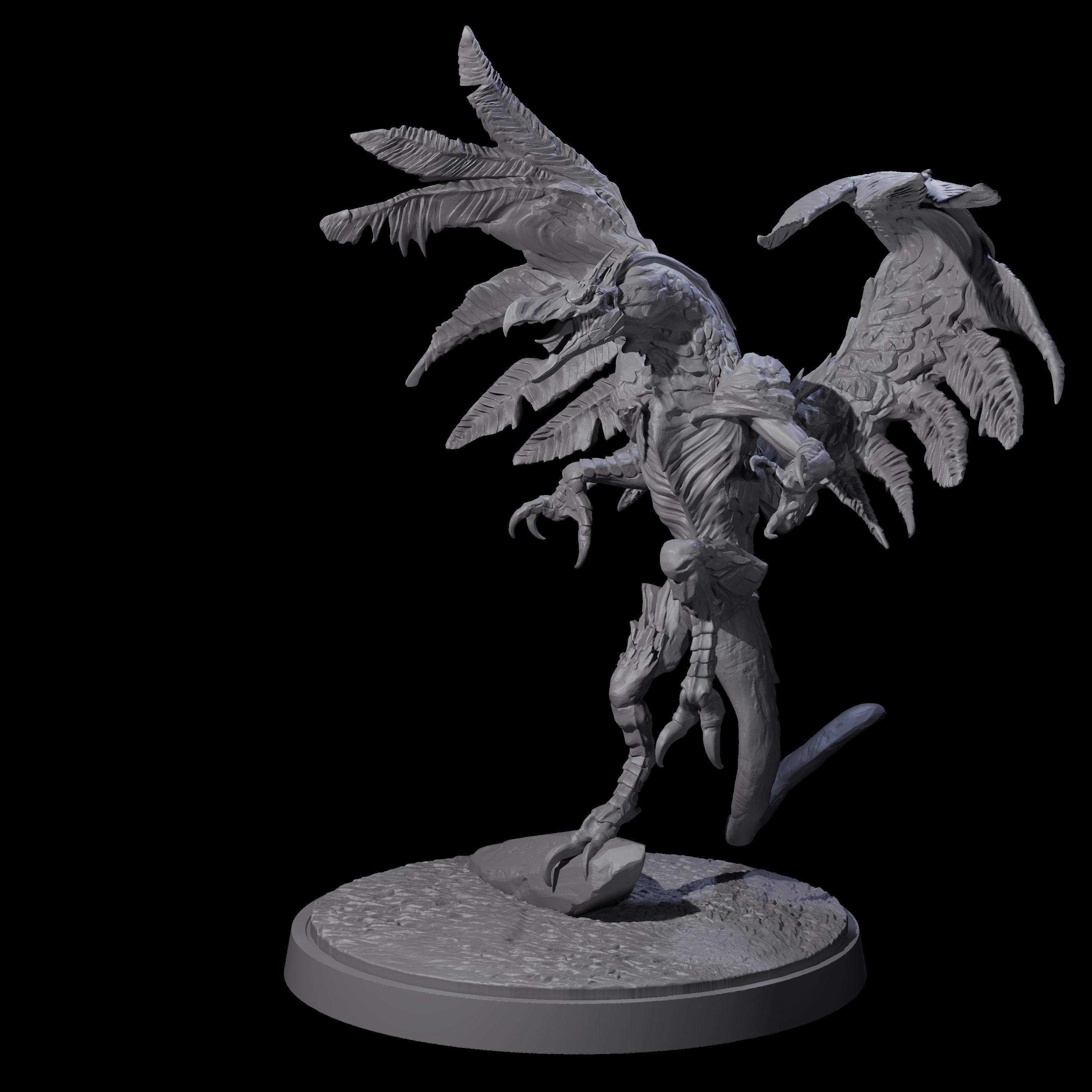 Grounded Angry Vrock C Miniature for Dungeons and Dragons, Pathfinder or other TTRPGs