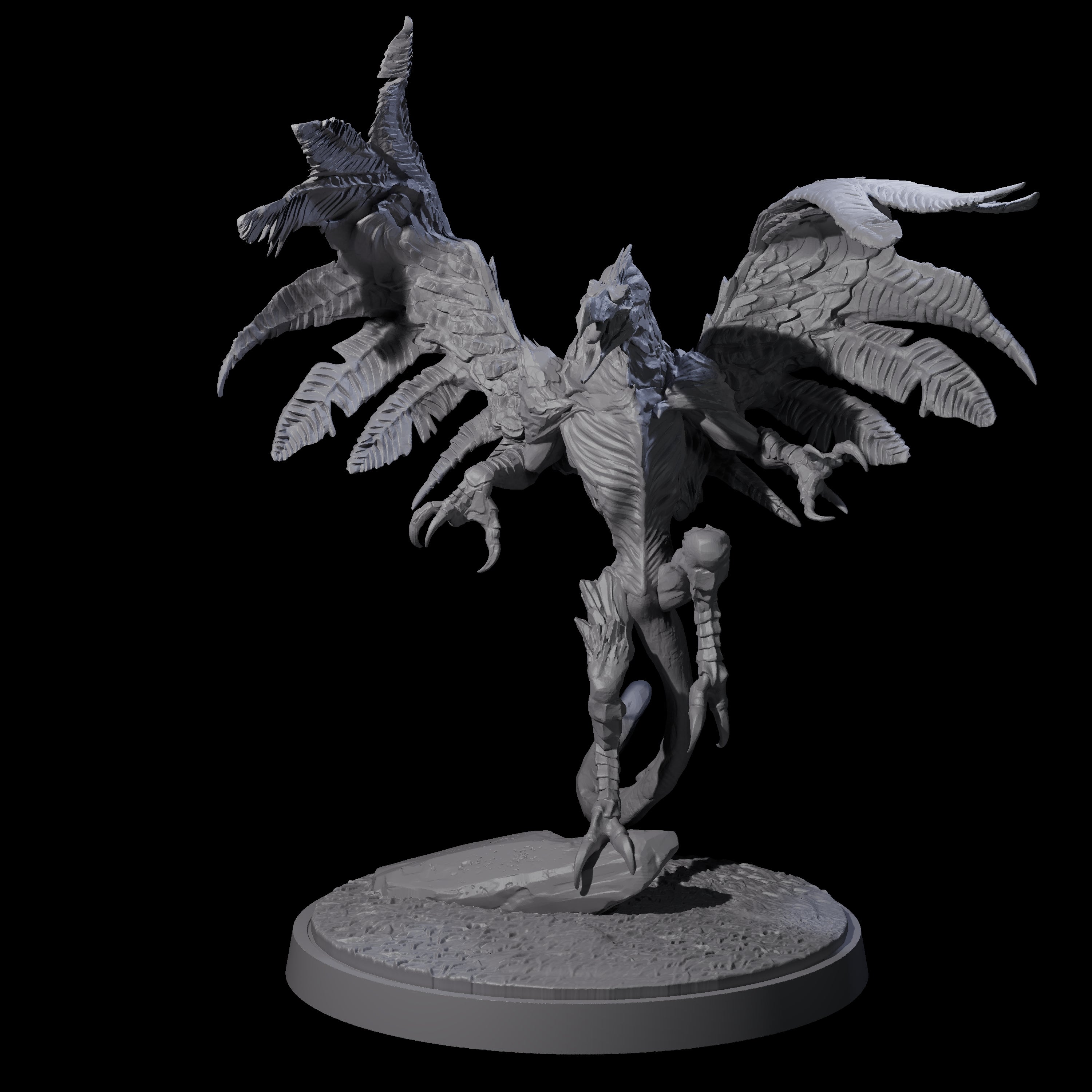 Grounded Angry Vrock C Miniature for Dungeons and Dragons, Pathfinder or other TTRPGs