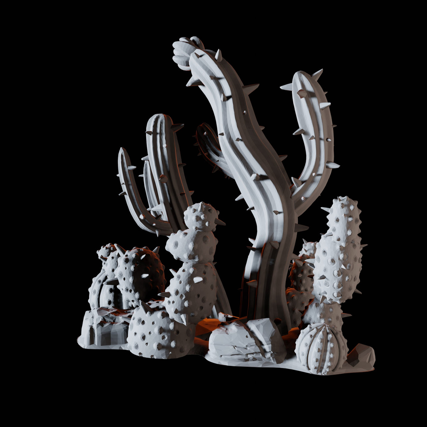 Group of Cacti Miniature for Dungeons and Dragons, Pathfinder or other TTRPGs