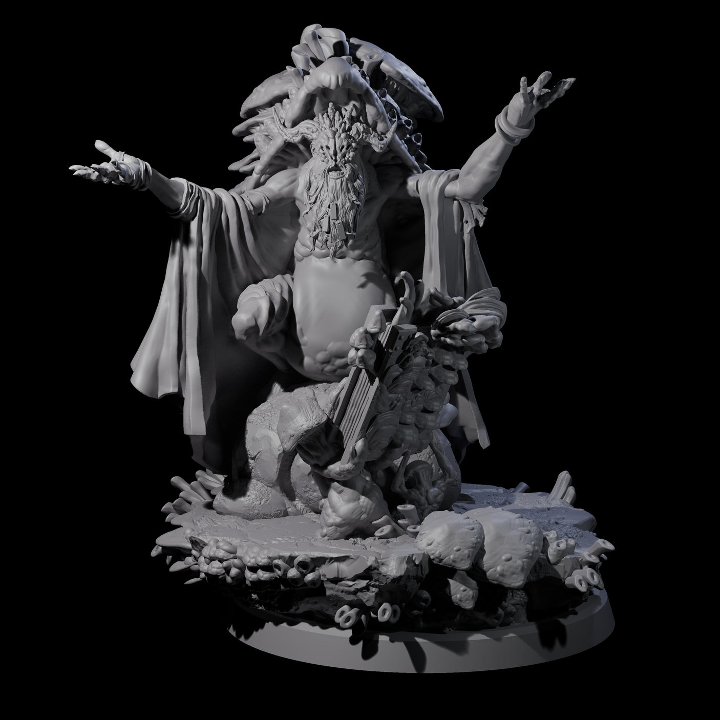 Growing Fungus Cultist B Miniature for Dungeons and Dragons, Pathfinder or other TTRPGs