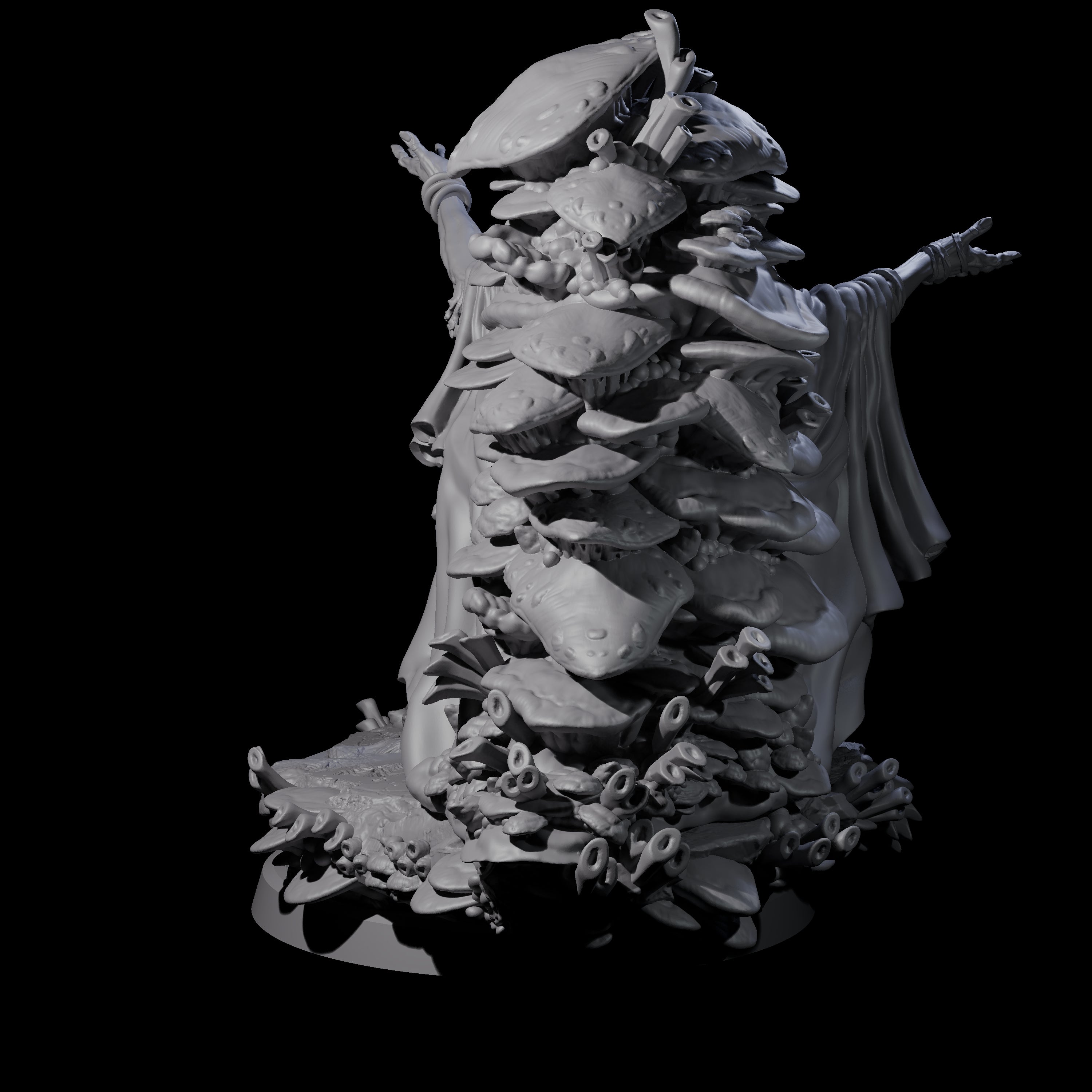 Growing Fungus Cultist B Miniature for Dungeons and Dragons, Pathfinder or other TTRPGs