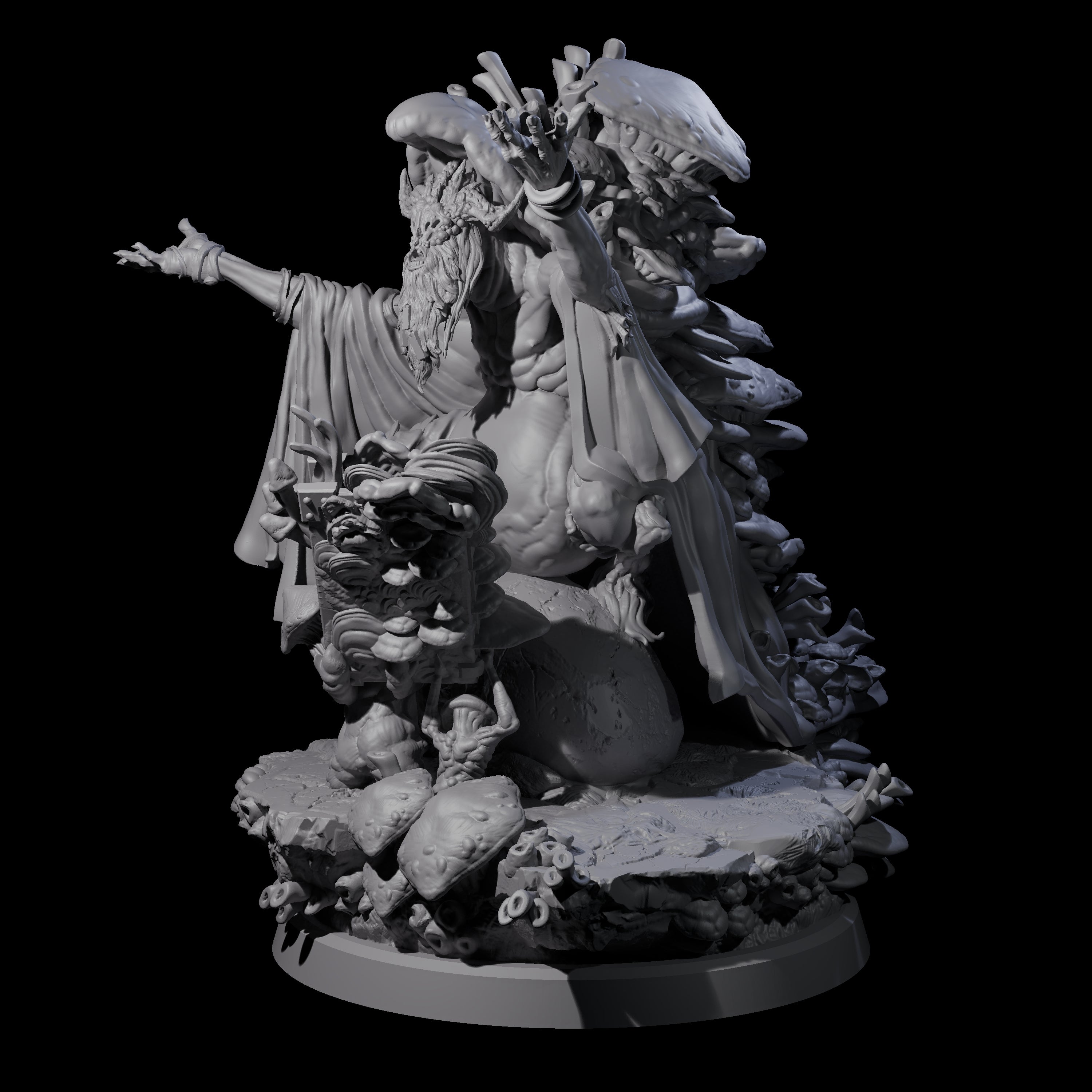 Growing Fungus Cultist B Miniature for Dungeons and Dragons, Pathfinder or other TTRPGs