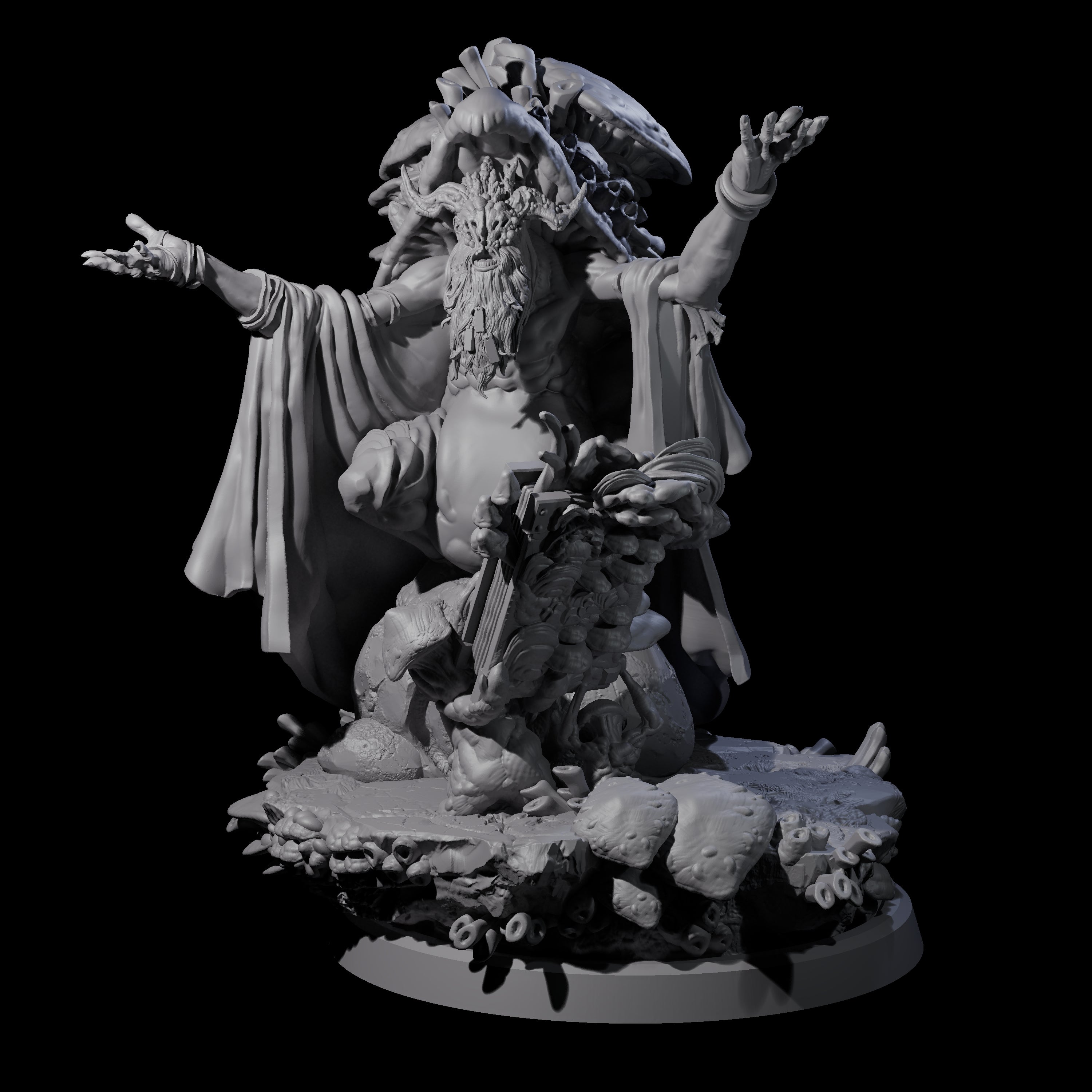 Growing Fungus Cultist B Miniature for Dungeons and Dragons, Pathfinder or other TTRPGs