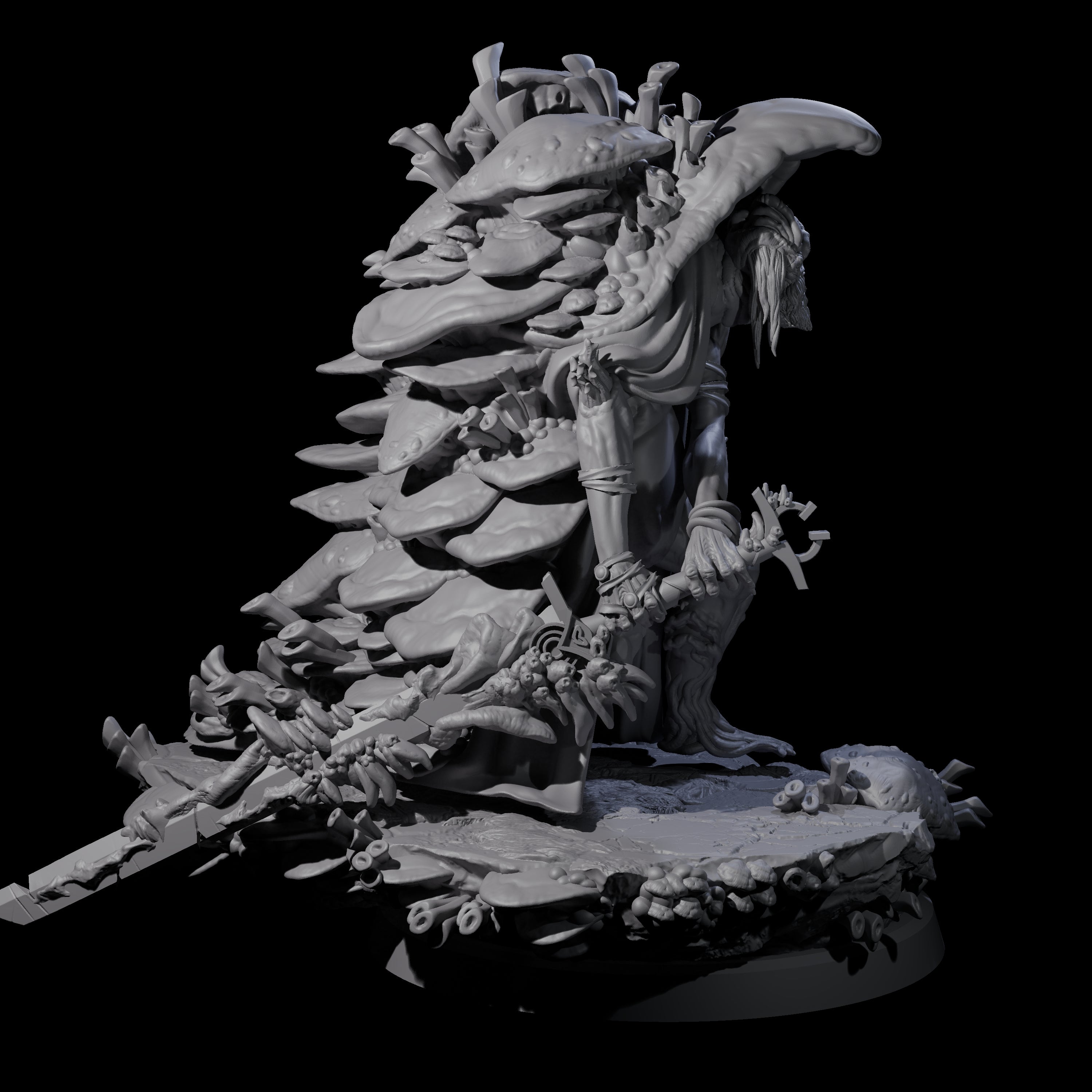 Growing Fungus Cultist D Miniature for Dungeons and Dragons, Pathfinder or other TTRPGs