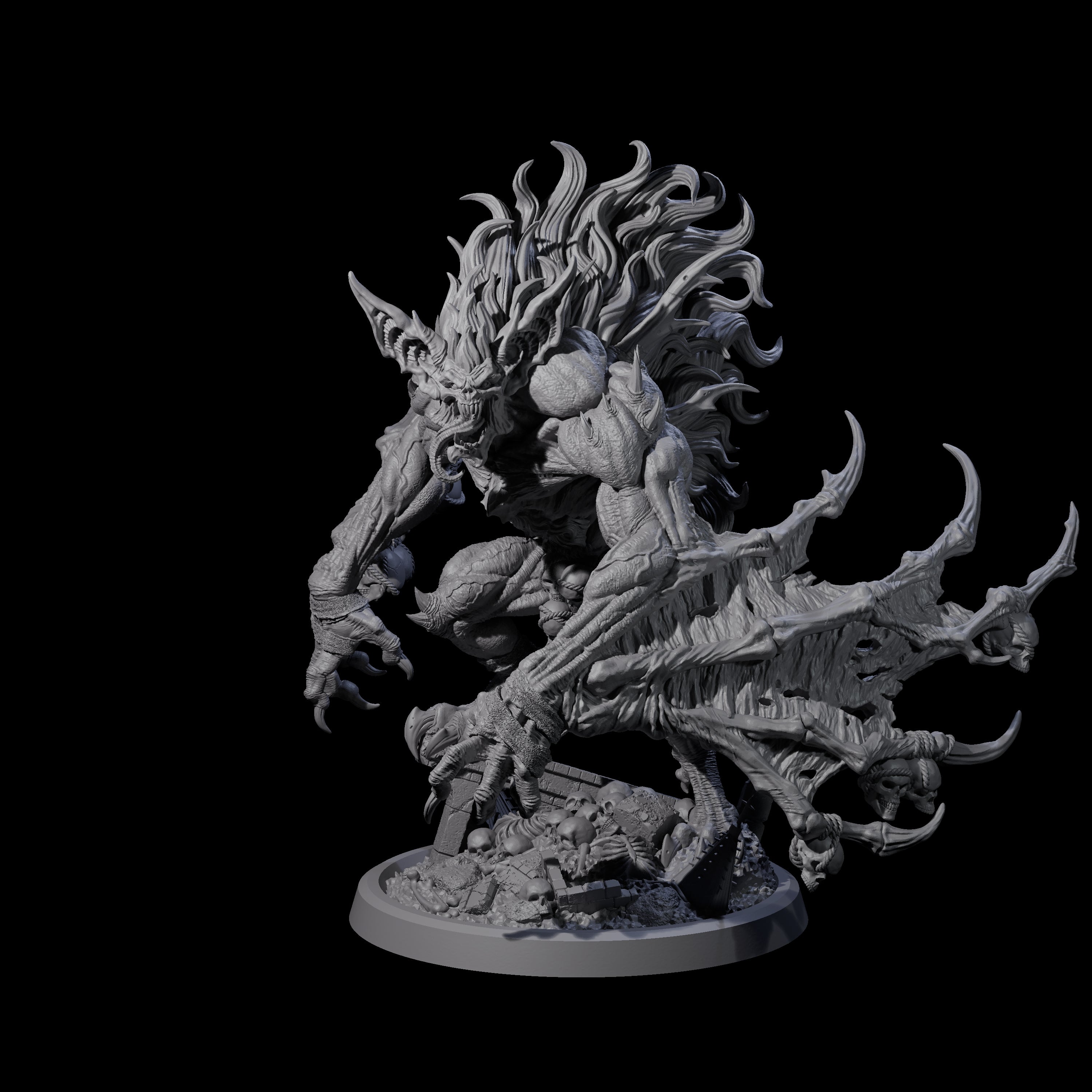 Growling Bat Oni Miniature for Dungeons and Dragons, Pathfinder or other TTRPGs