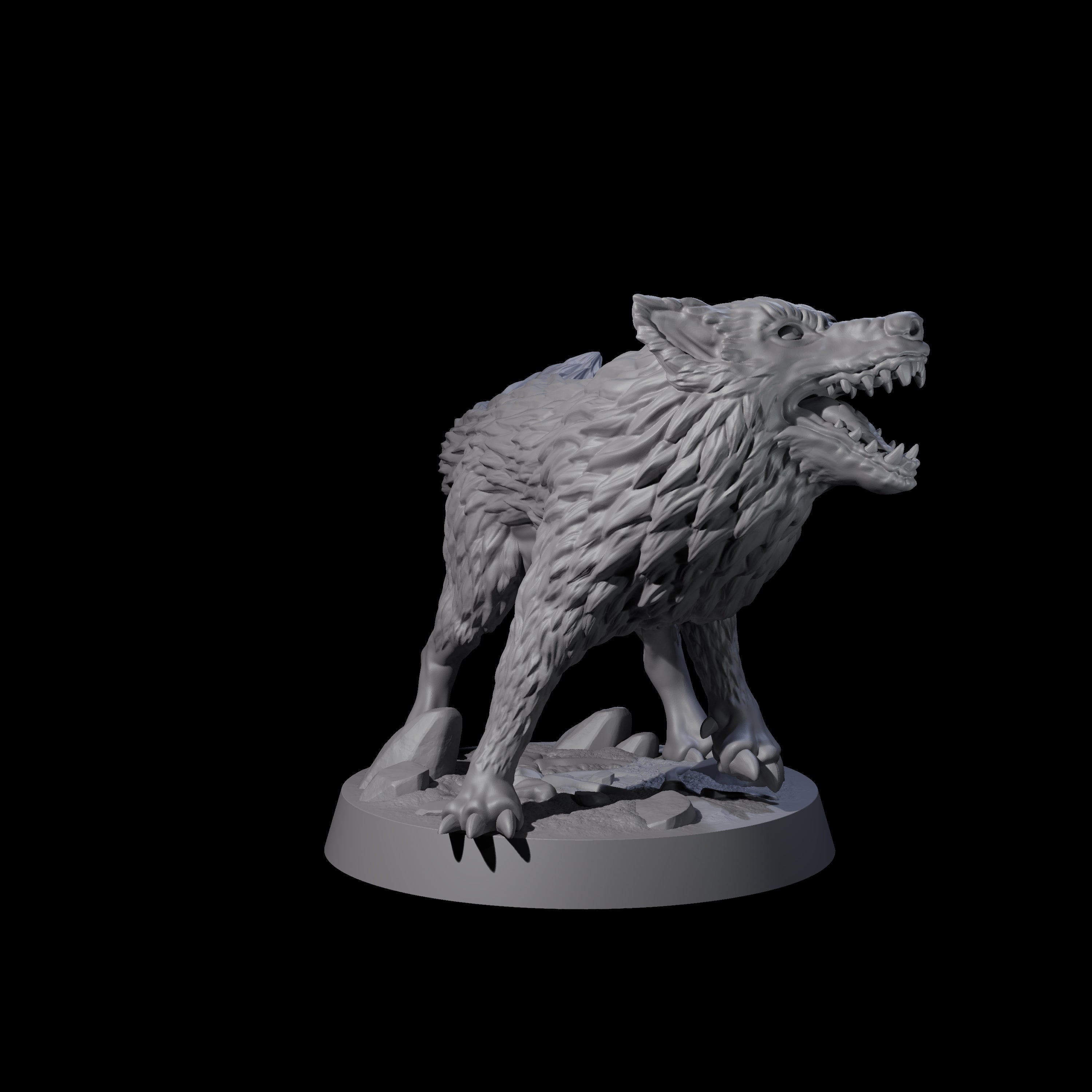 Growling Wolf A Miniature for Dungeons and Dragons, Pathfinder or other TTRPGs
