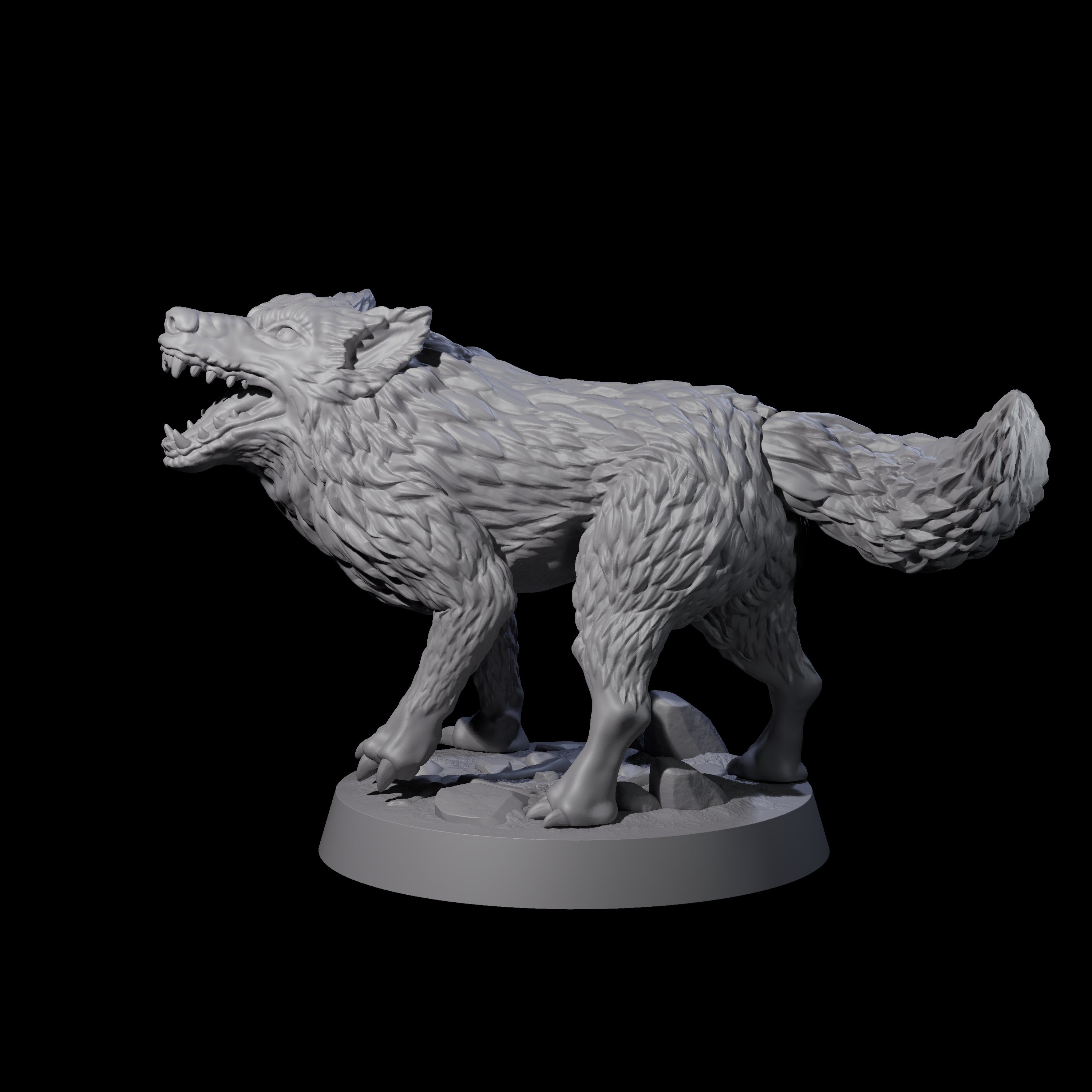 Growling Wolf A Miniature for Dungeons and Dragons, Pathfinder or other TTRPGs