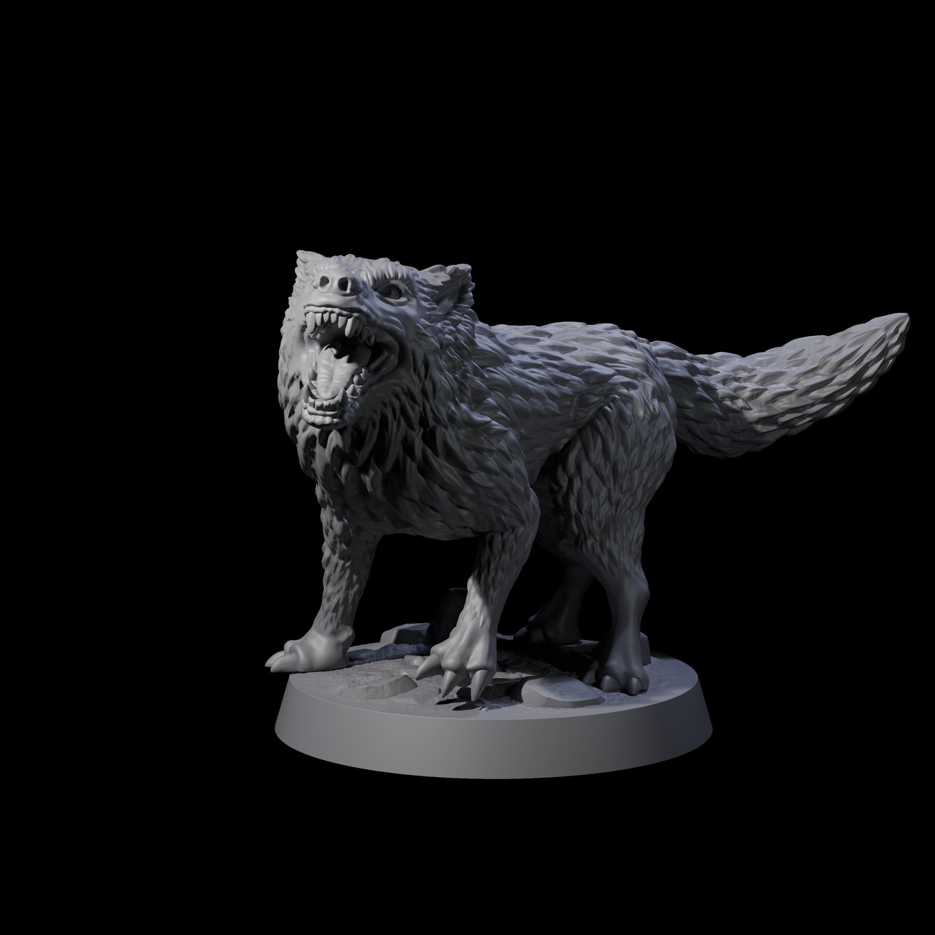 Growling Wolf A Miniature for Dungeons and Dragons, Pathfinder or other TTRPGs