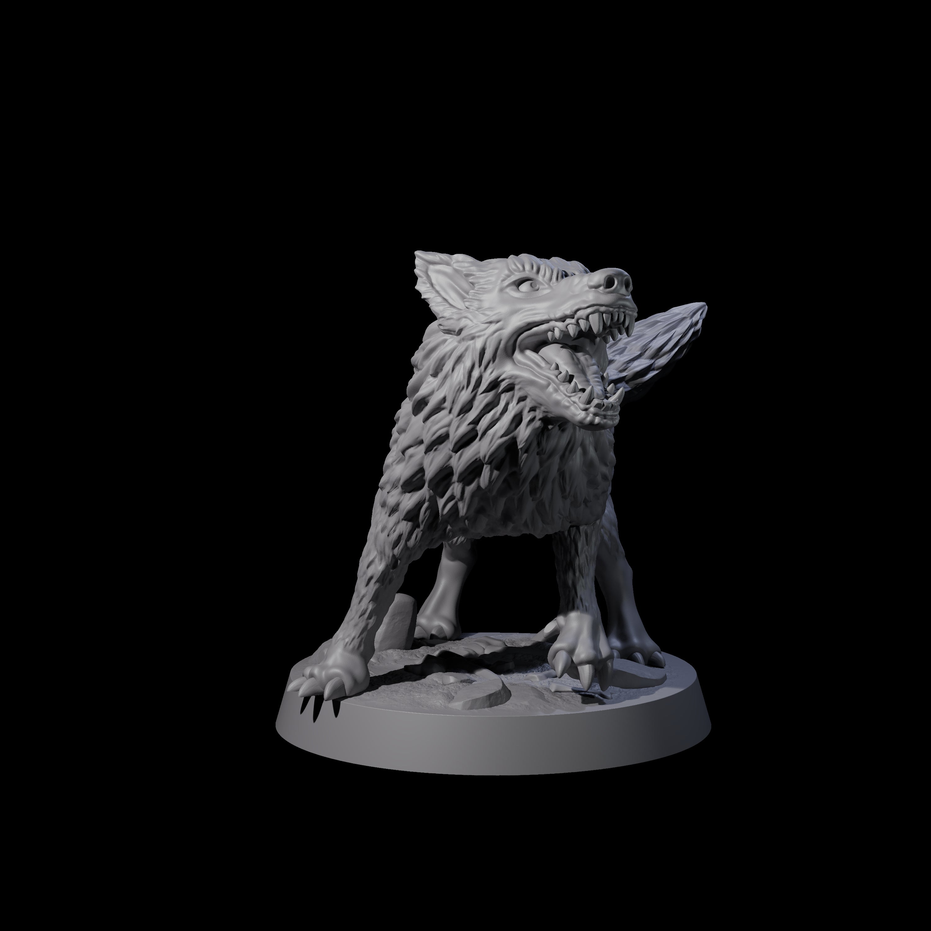 Growling Wolf A Miniature for Dungeons and Dragons, Pathfinder or other TTRPGs