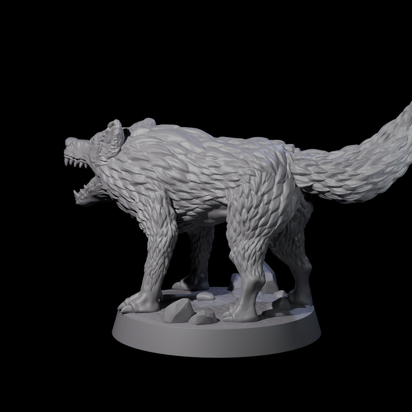 Growling Wolf B Miniature for Dungeons and Dragons, Pathfinder or other TTRPGs