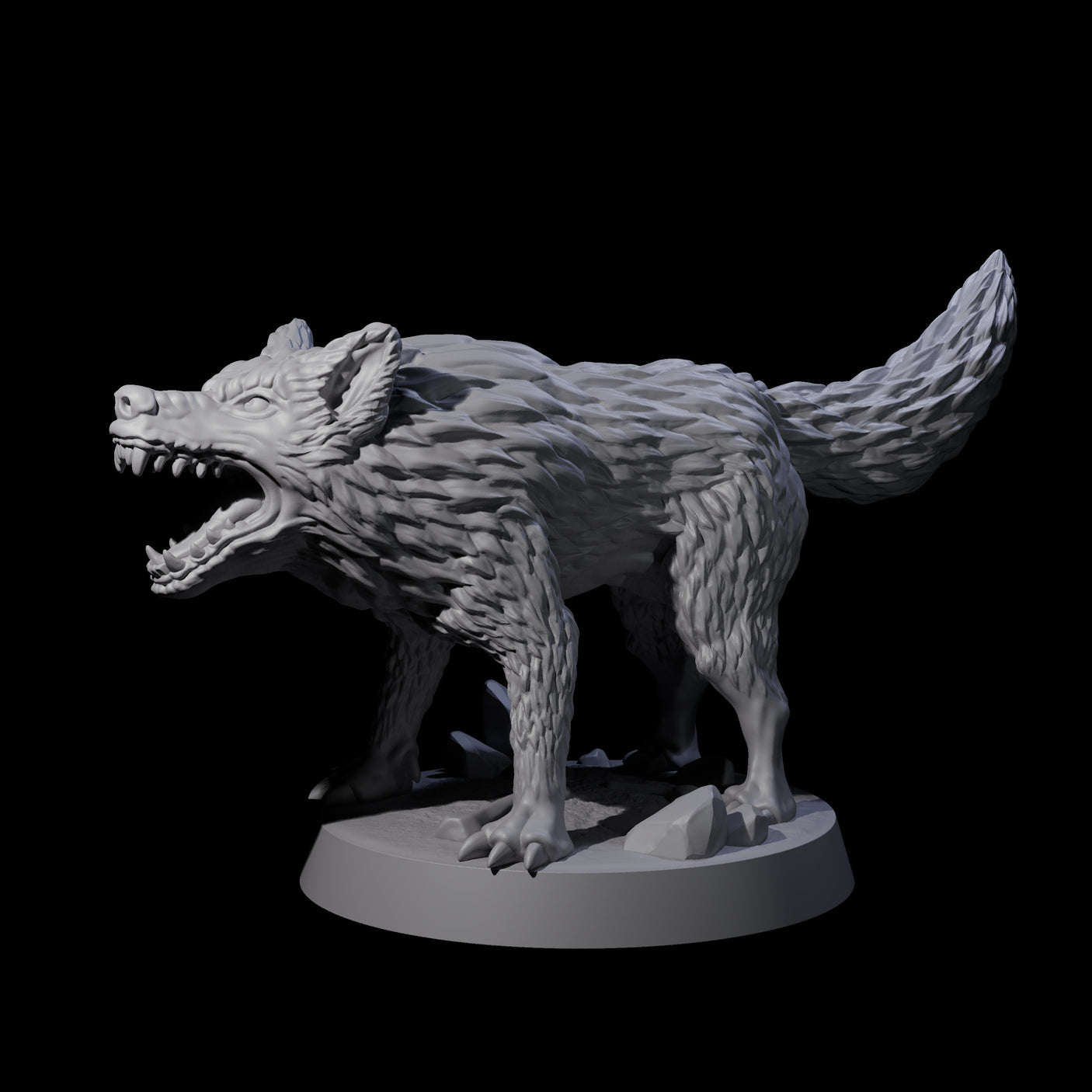 Growling Wolf B Miniature for Dungeons and Dragons, Pathfinder or other TTRPGs