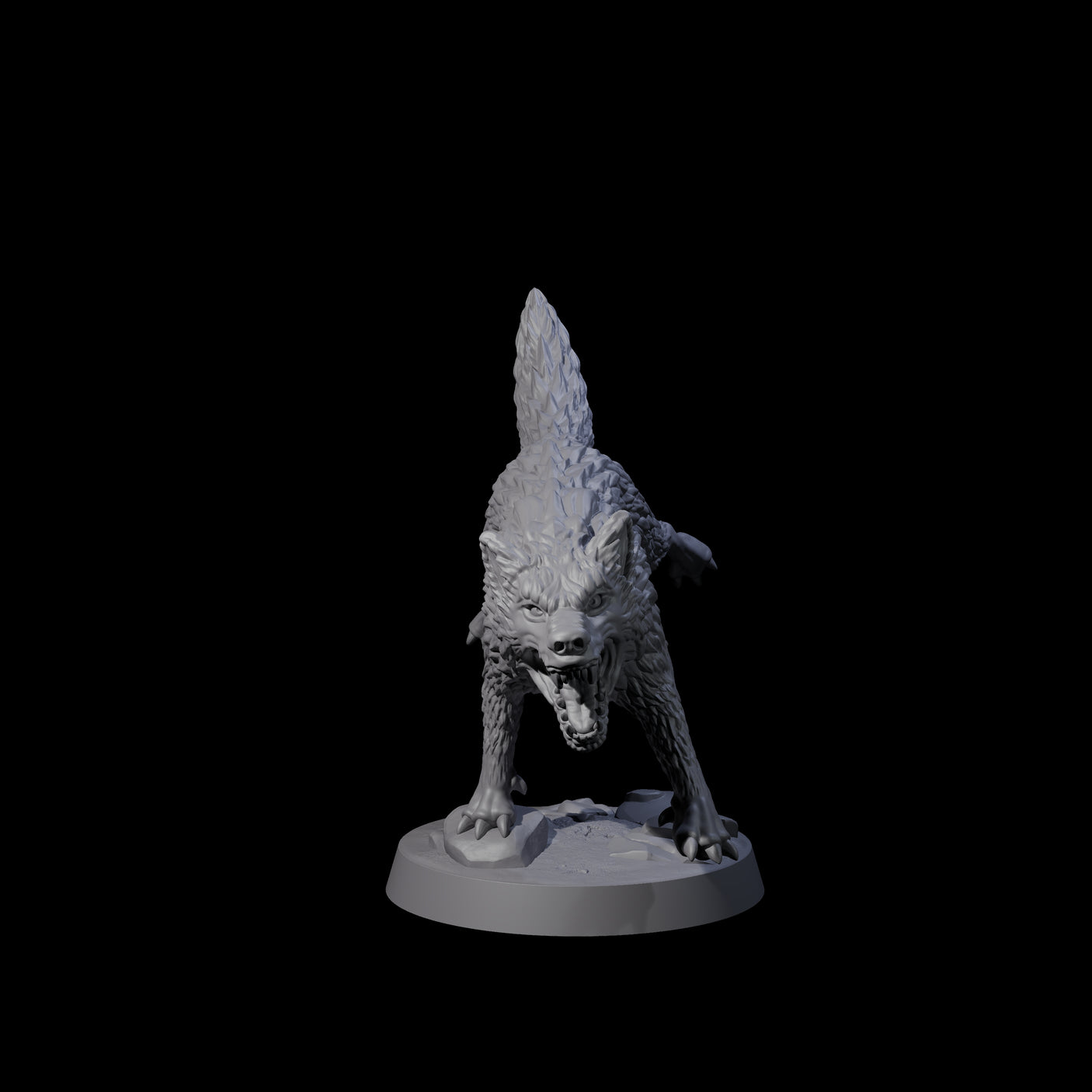 Growling Wolf C Miniature for Dungeons and Dragons, Pathfinder or other TTRPGs