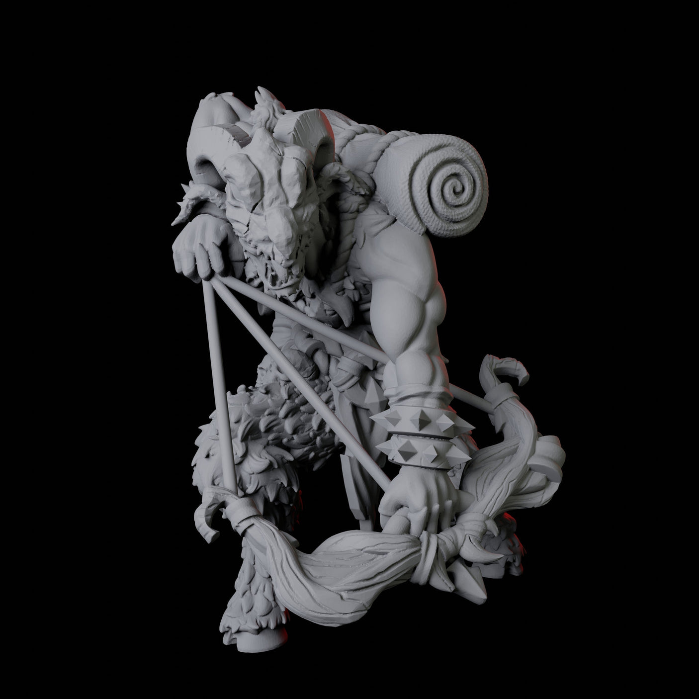 Gruff Satyr B Miniature for Dungeons and Dragons, Pathfinder or other TTRPGs