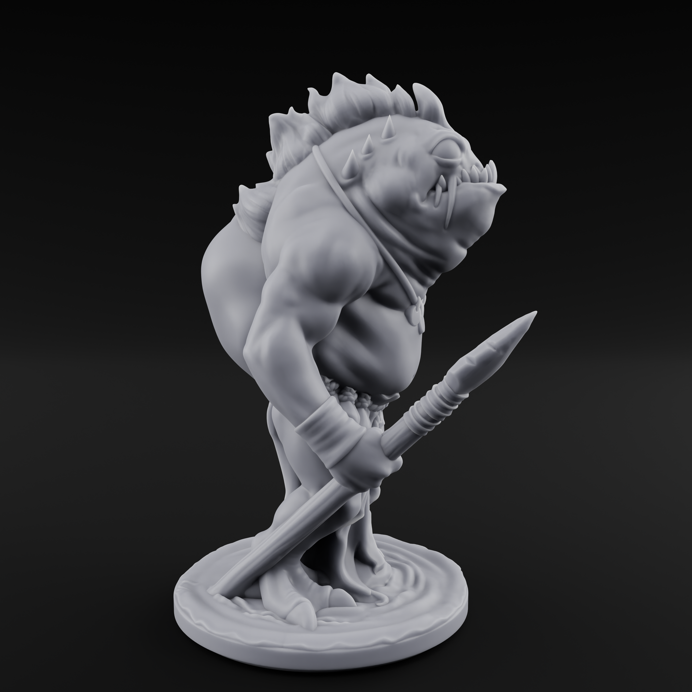 Grumpy Kua-Toa Fisher C Miniature for Dungeons and Dragons, Pathfinder or other TTRPGs