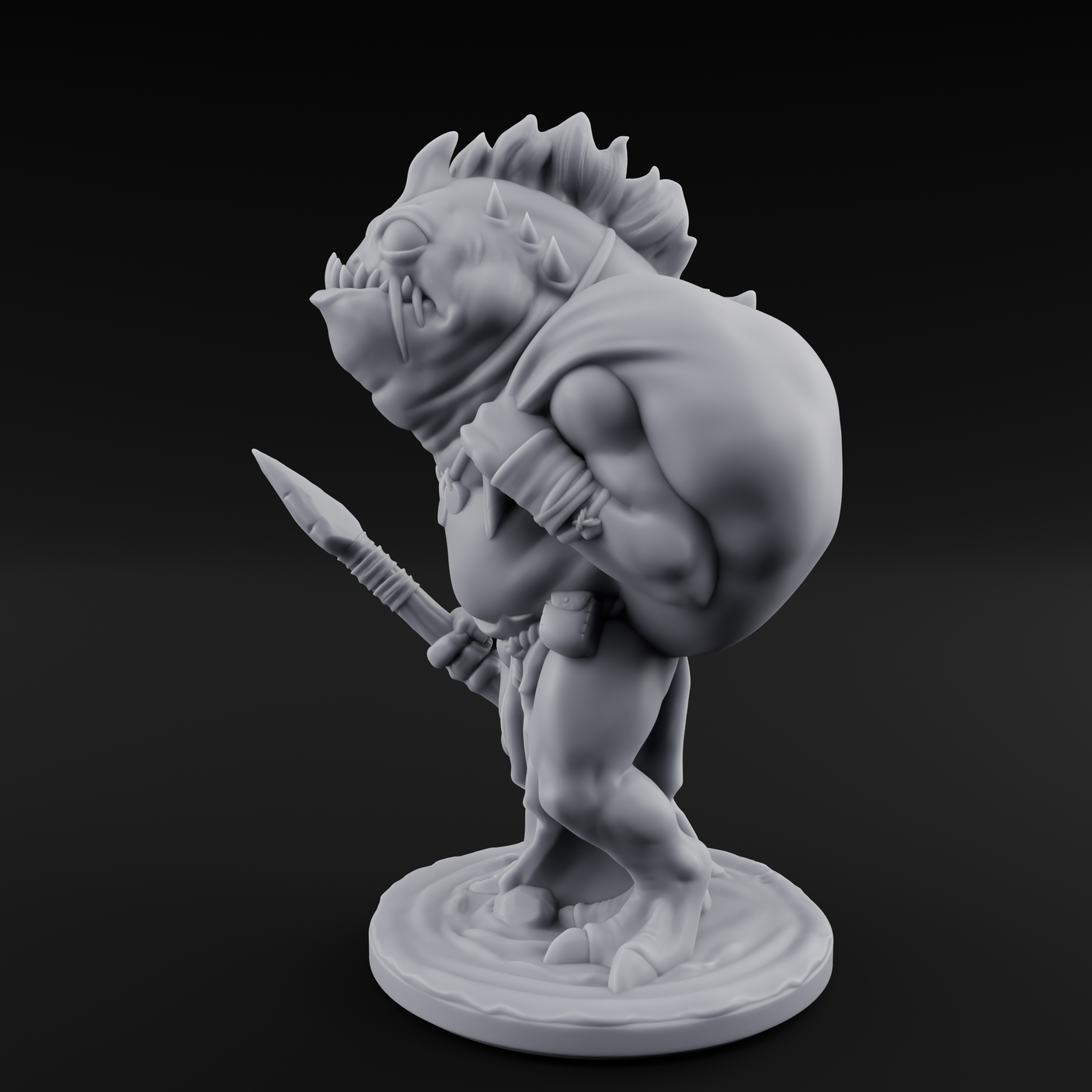 Grumpy Kua-Toa Fisher C Miniature for Dungeons and Dragons, Pathfinder or other TTRPGs