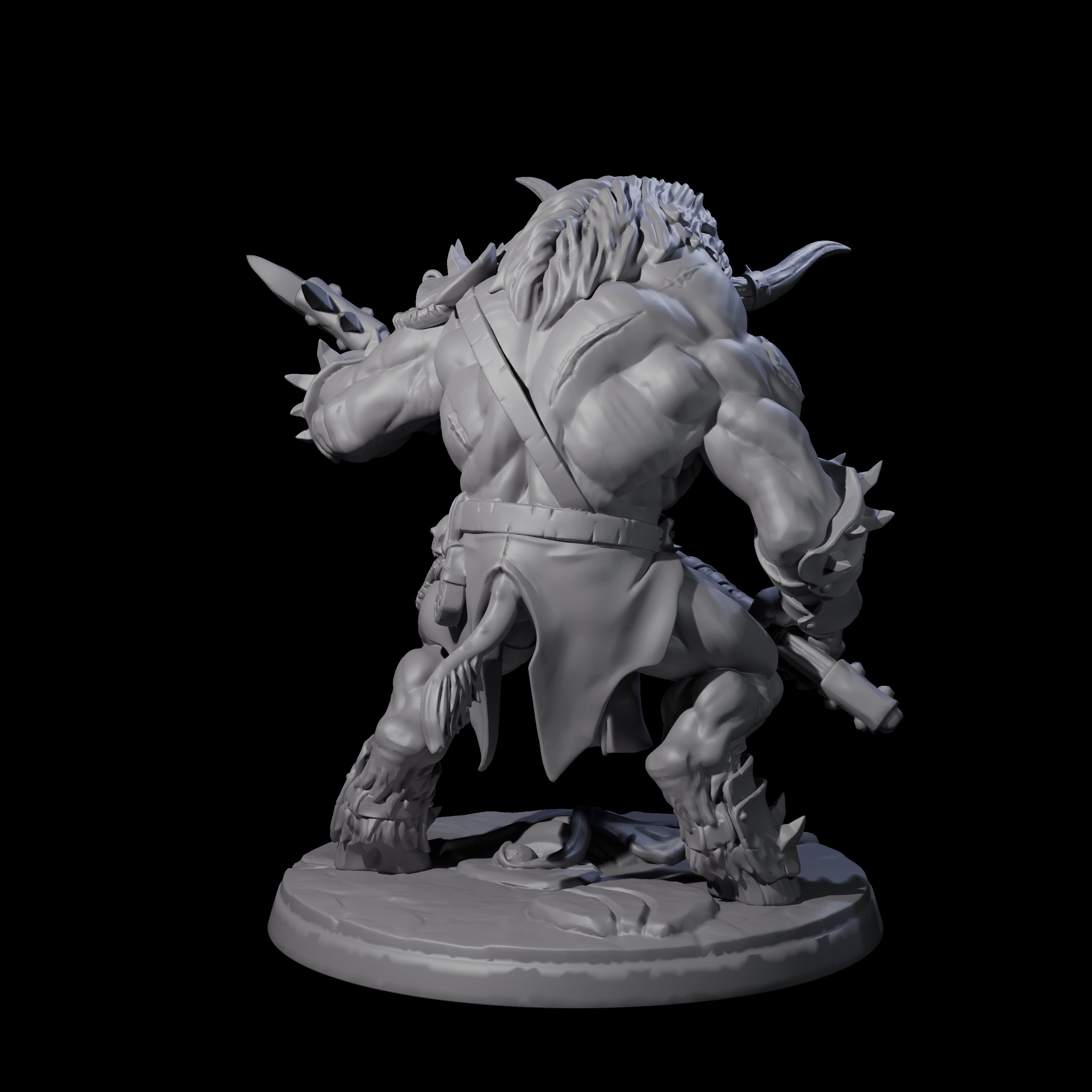 Grusome Minotaur B Miniature for Dungeons and Dragons, Pathfinder or other TTRPGs