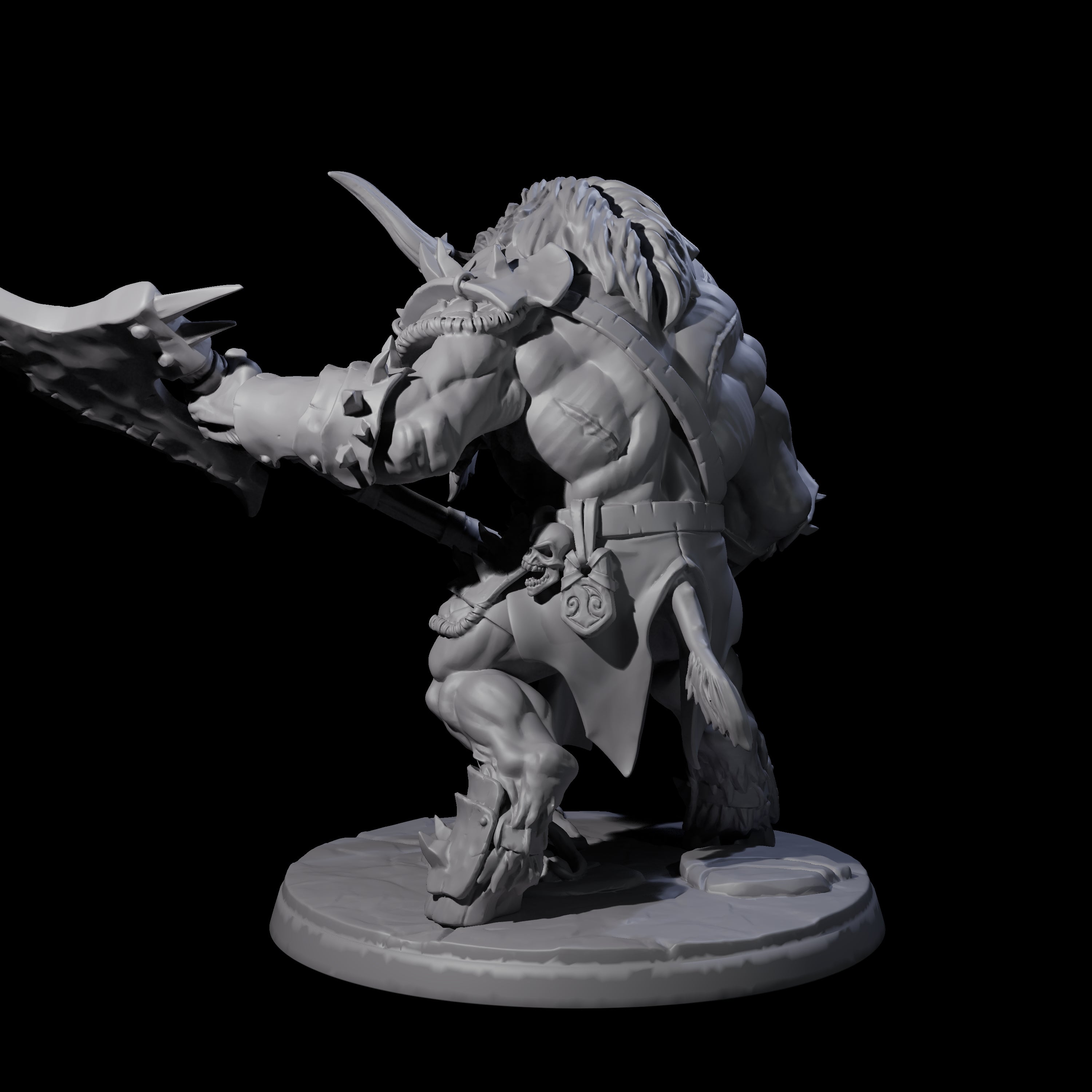 Grusome Minotaur B Miniature for Dungeons and Dragons, Pathfinder or other TTRPGs