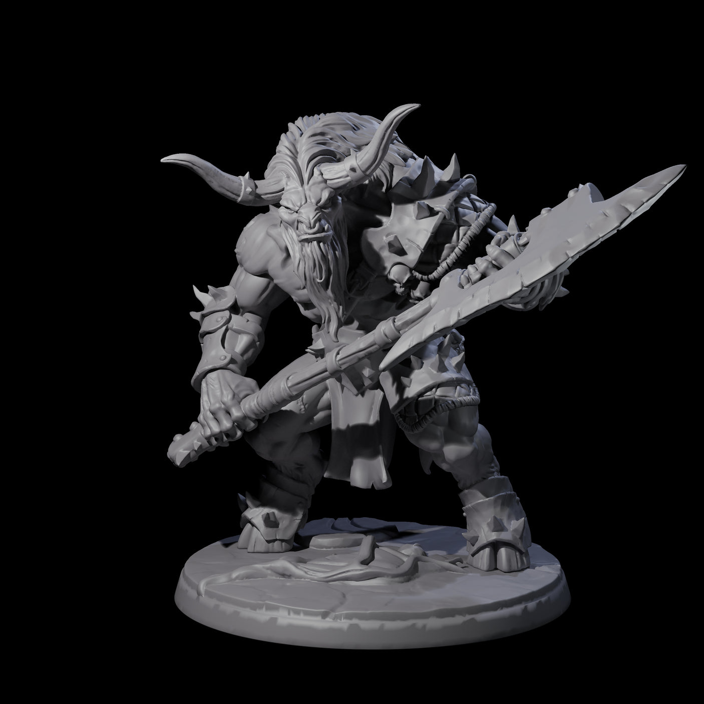 Grusome Minotaur B Miniature for Dungeons and Dragons, Pathfinder or other TTRPGs