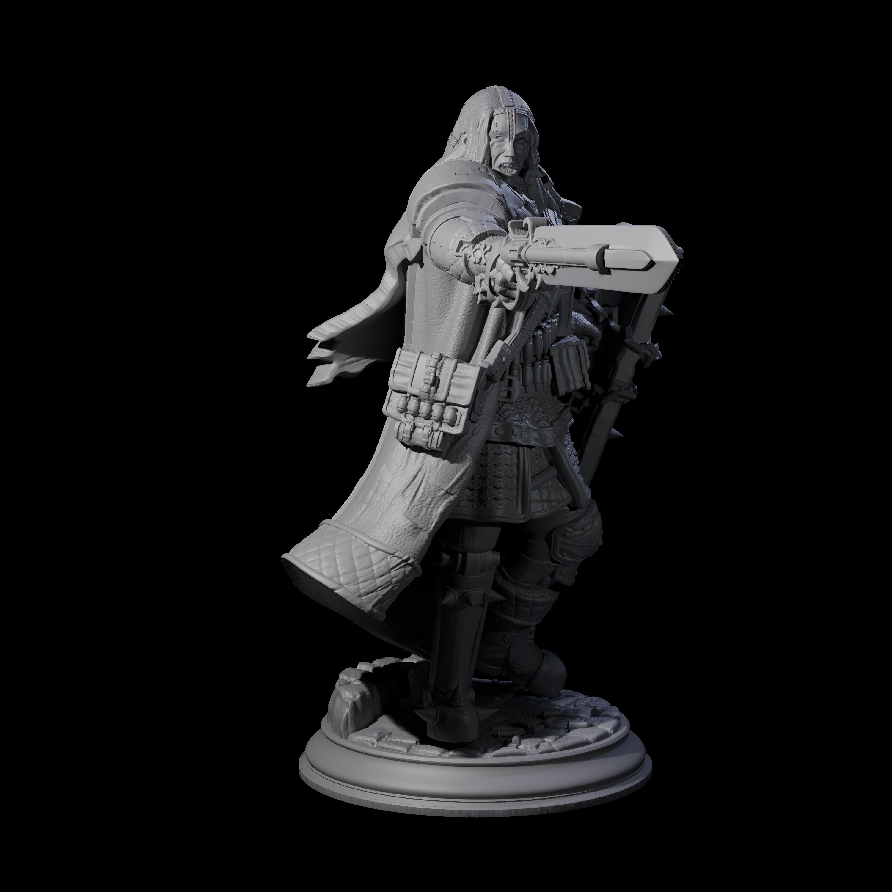 Gun Blade Fighter Miniature for Dungeons and Dragons, Pathfinder or other TTRPGs