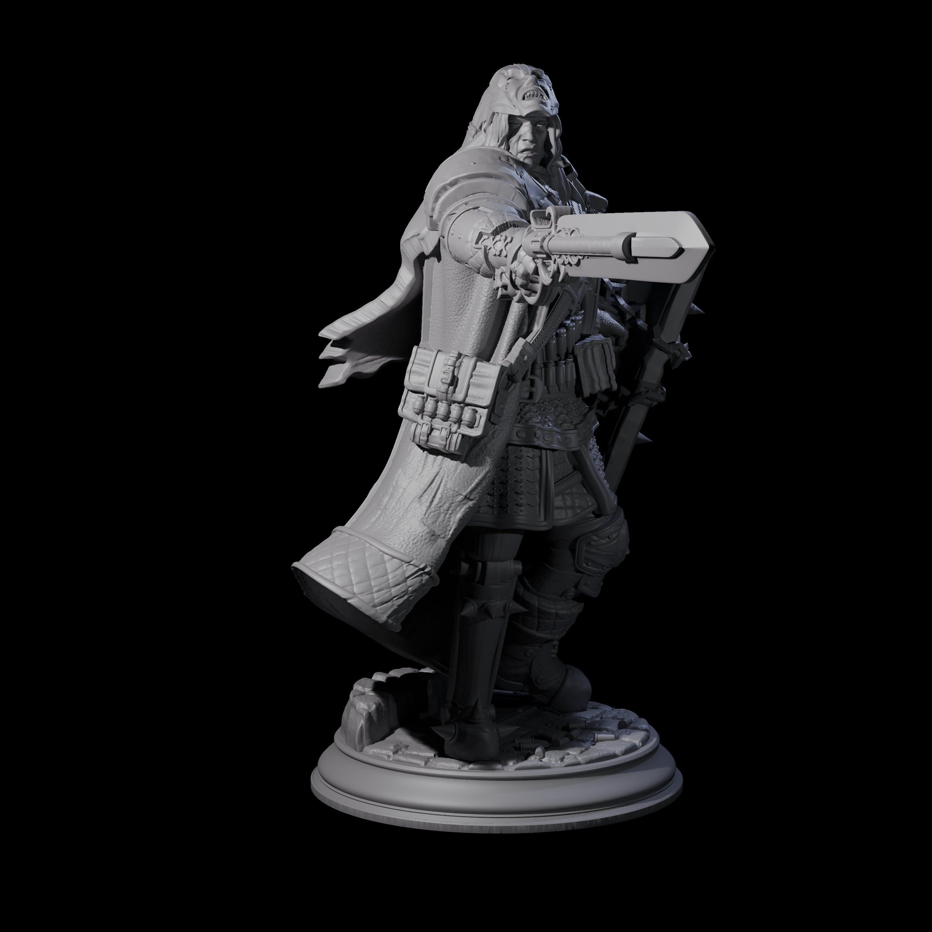 Gun Blade Fighter Miniature for Dungeons and Dragons, Pathfinder or other TTRPGs