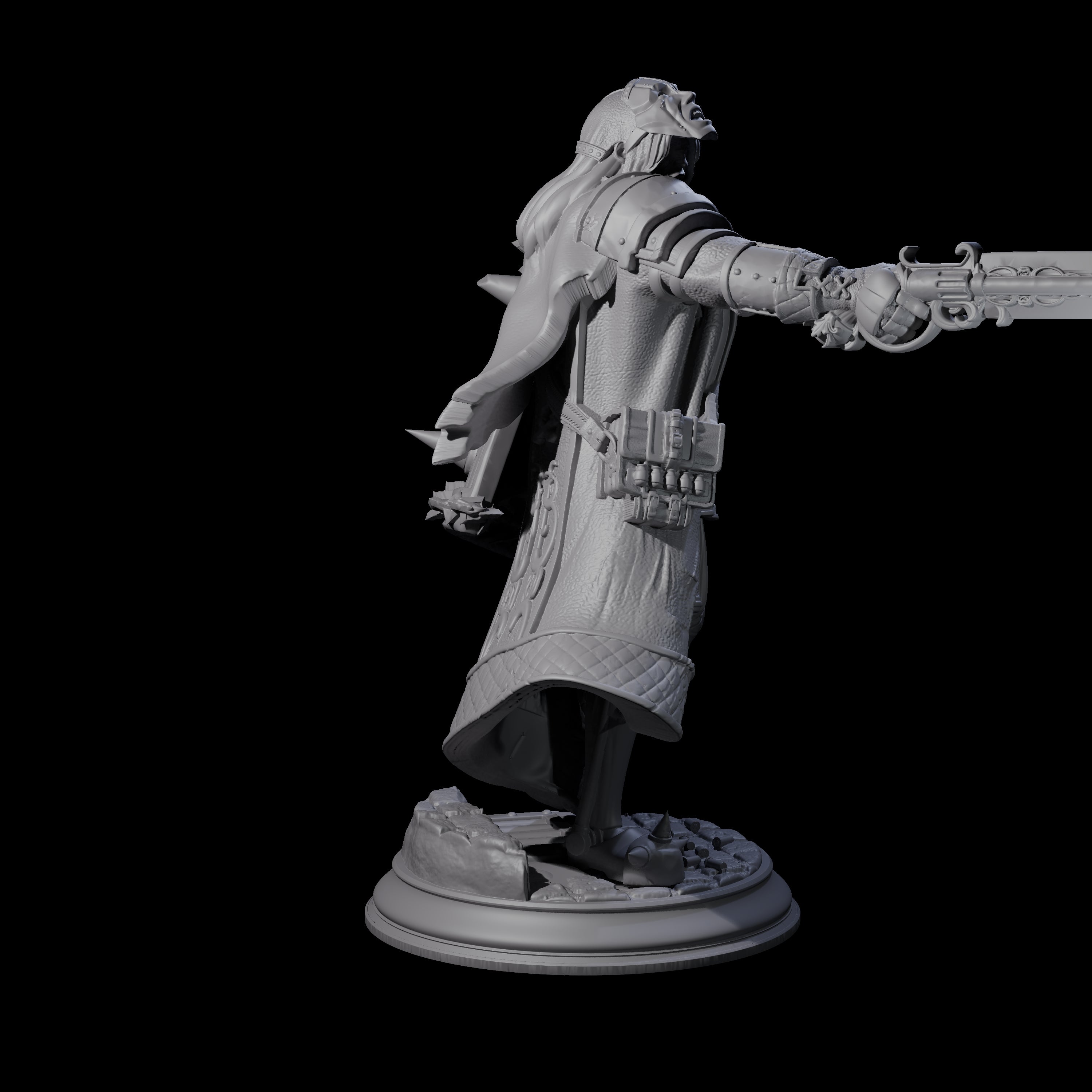 Gun Blade Fighter Miniature for Dungeons and Dragons, Pathfinder or other TTRPGs