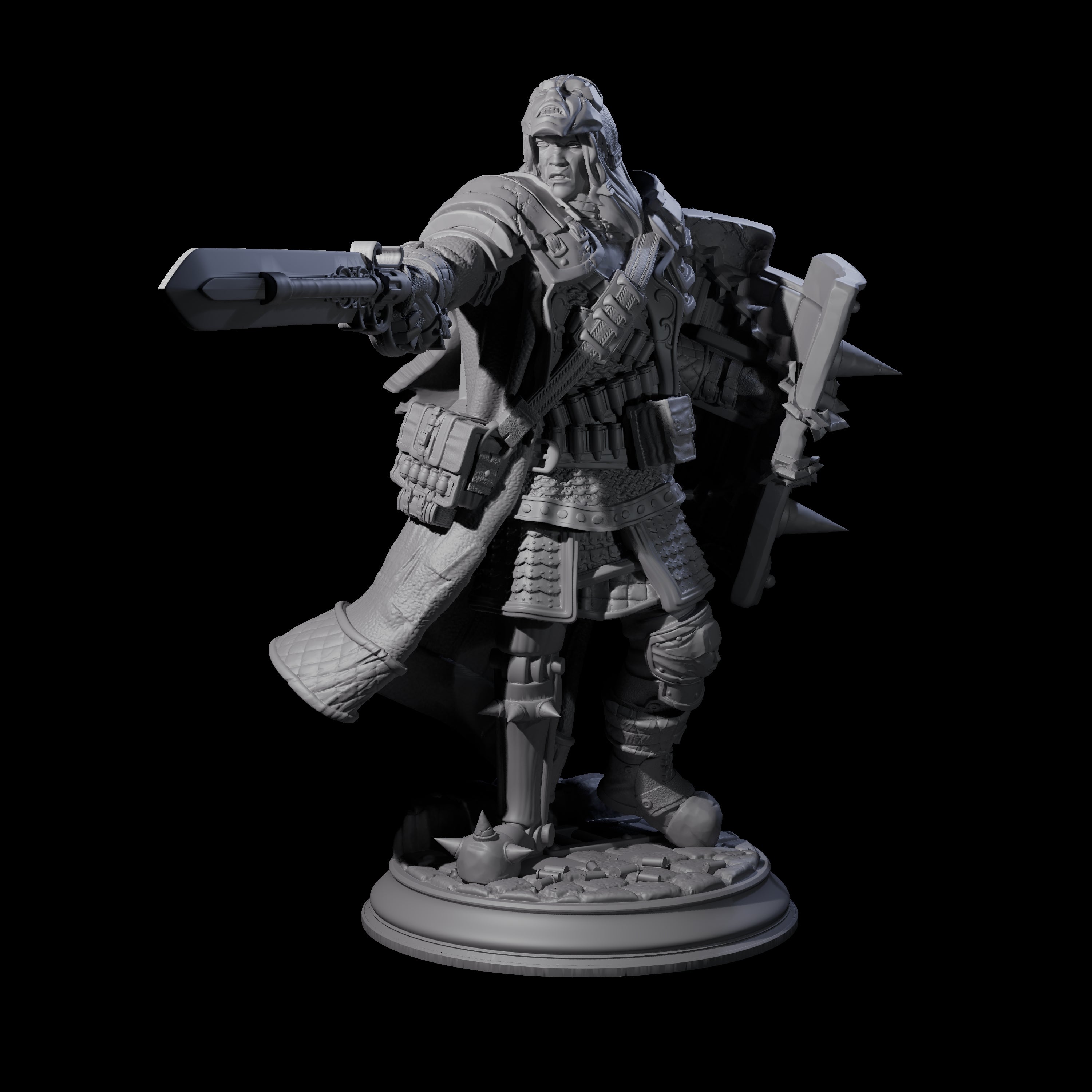 Gun Blade Fighter Miniature for Dungeons and Dragons, Pathfinder or other TTRPGs