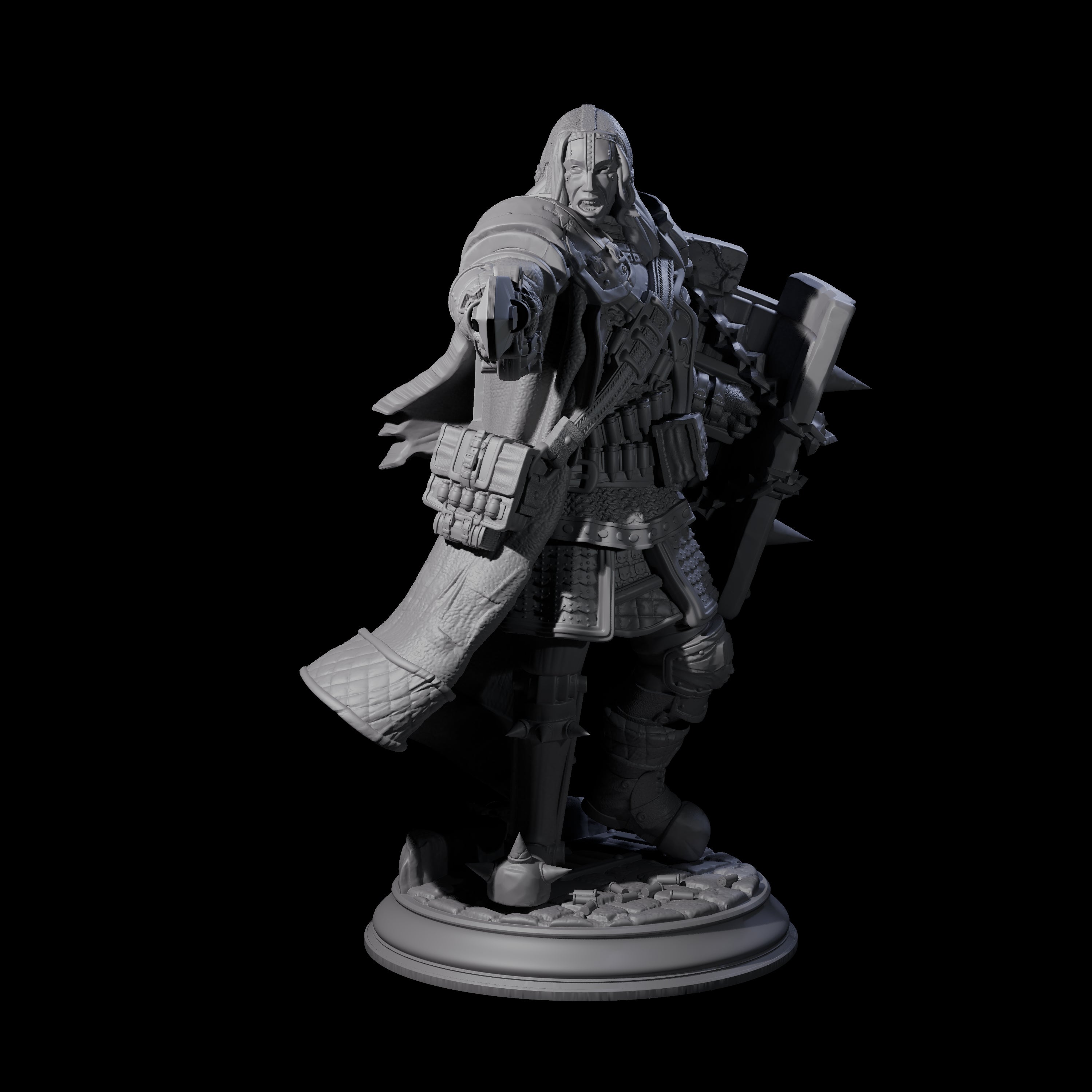 Gun Blade Fighter Miniature for Dungeons and Dragons, Pathfinder or other TTRPGs