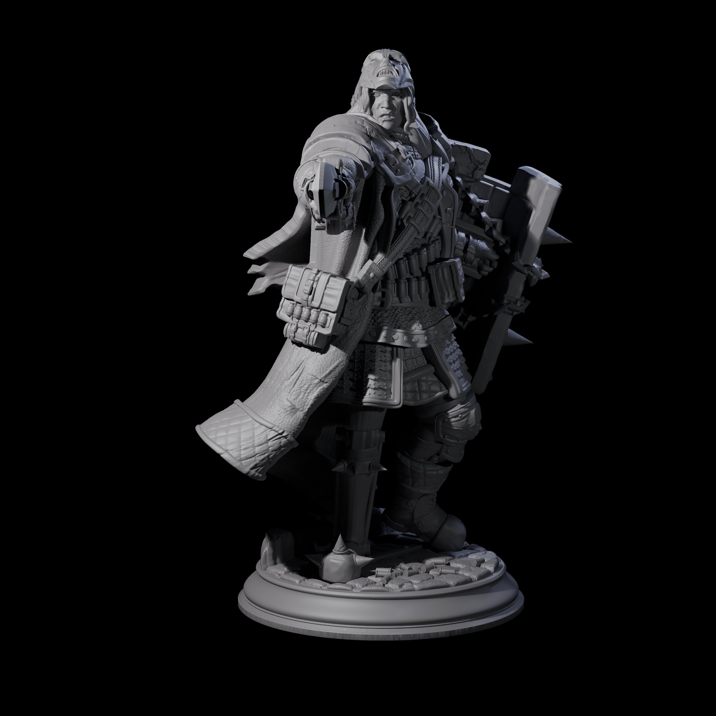 Gun Blade Fighter Miniature for Dungeons and Dragons, Pathfinder or other TTRPGs