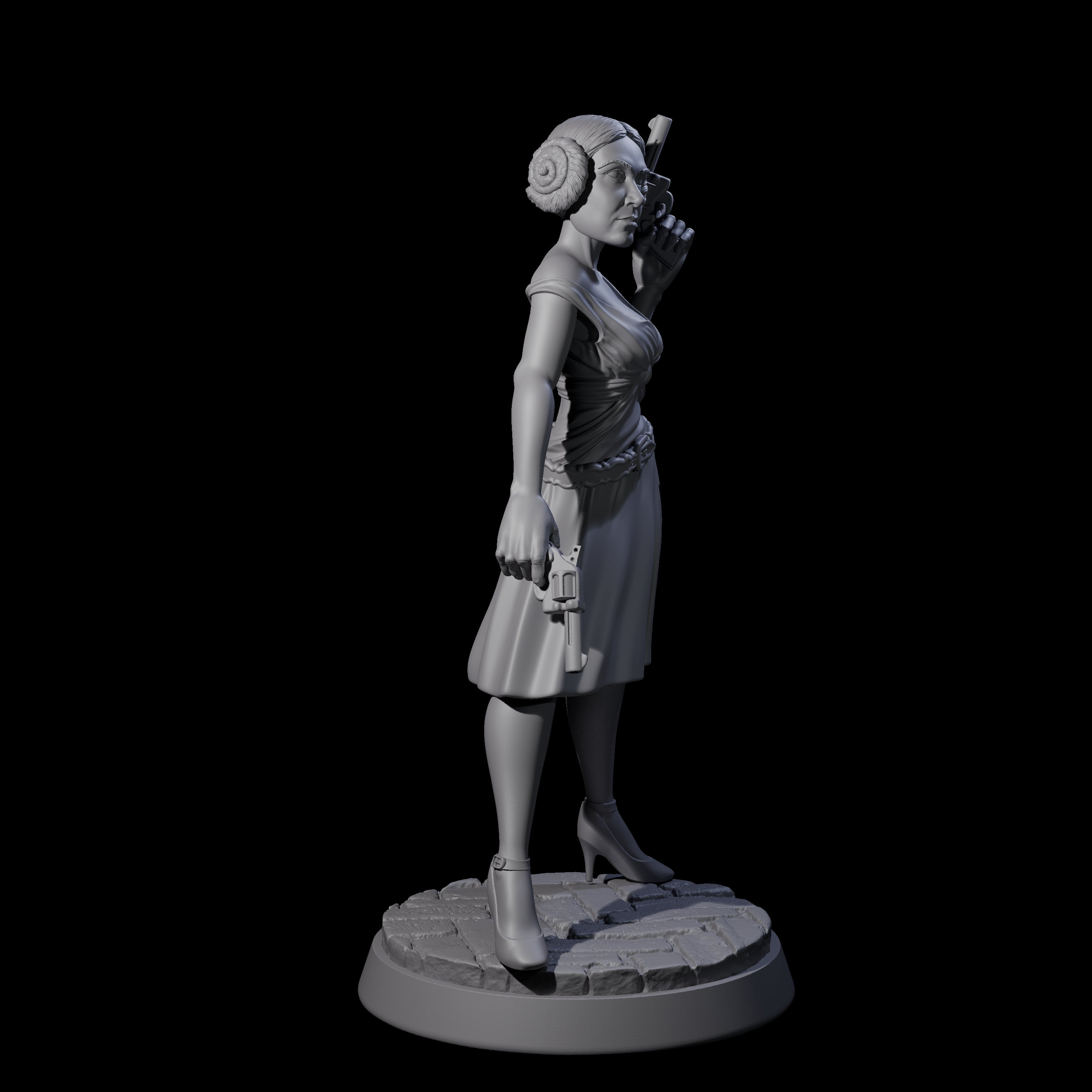 Gun Toting Flapper Miniature for Dungeons and Dragons, Pathfinder or other TTRPGs