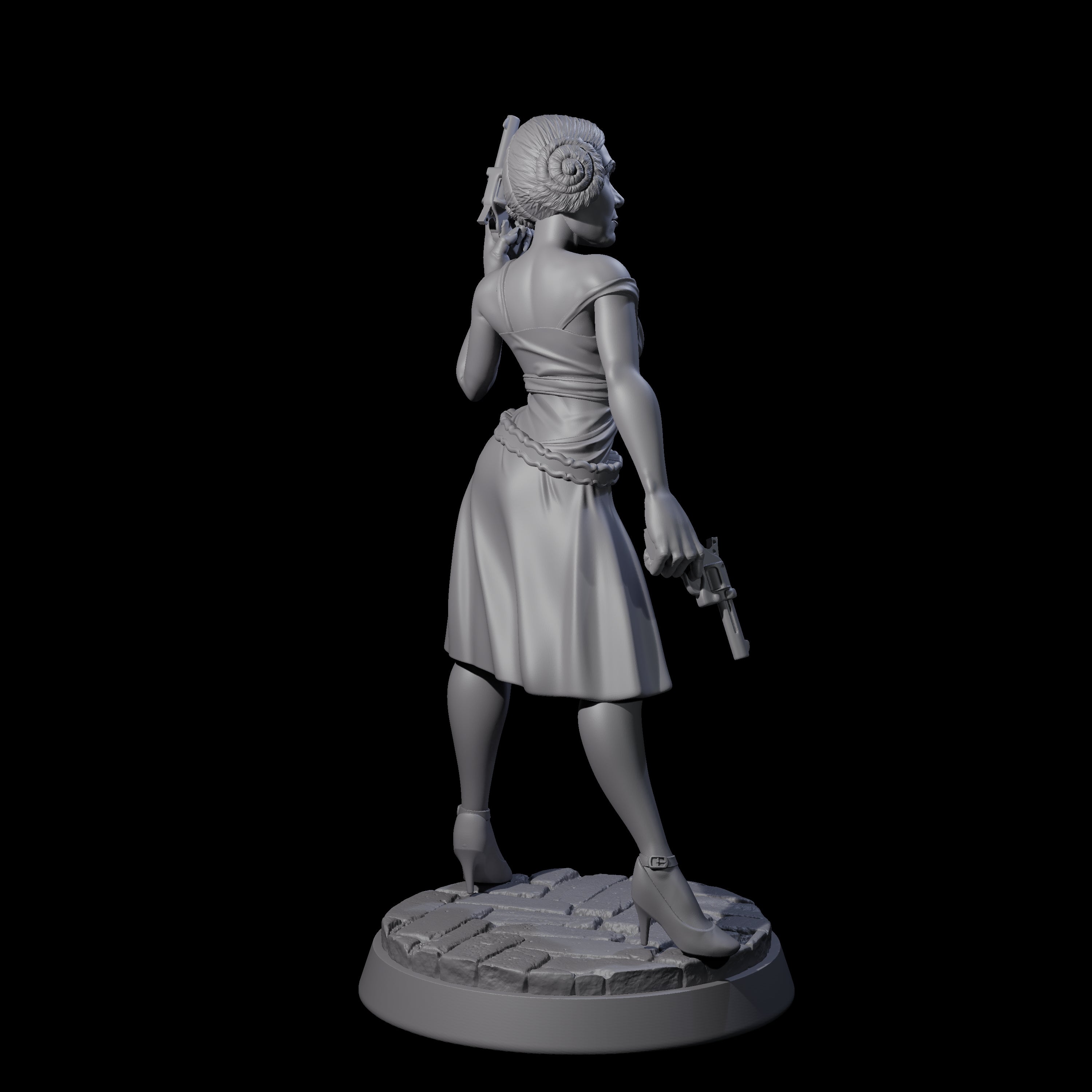 Gun Toting Flapper Miniature for Dungeons and Dragons, Pathfinder or other TTRPGs