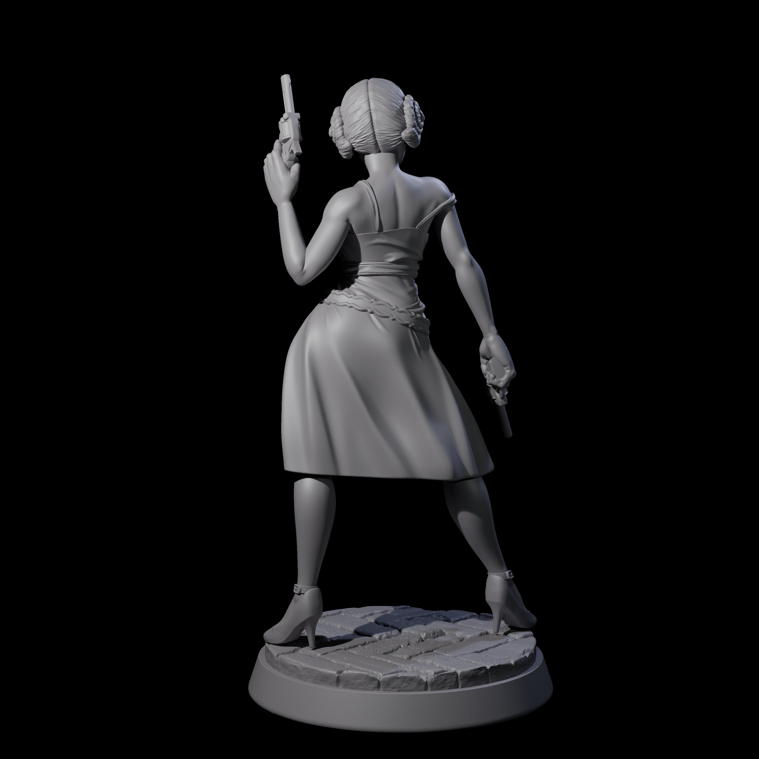 Gun Toting Flapper Miniature for Dungeons and Dragons, Pathfinder or other TTRPGs