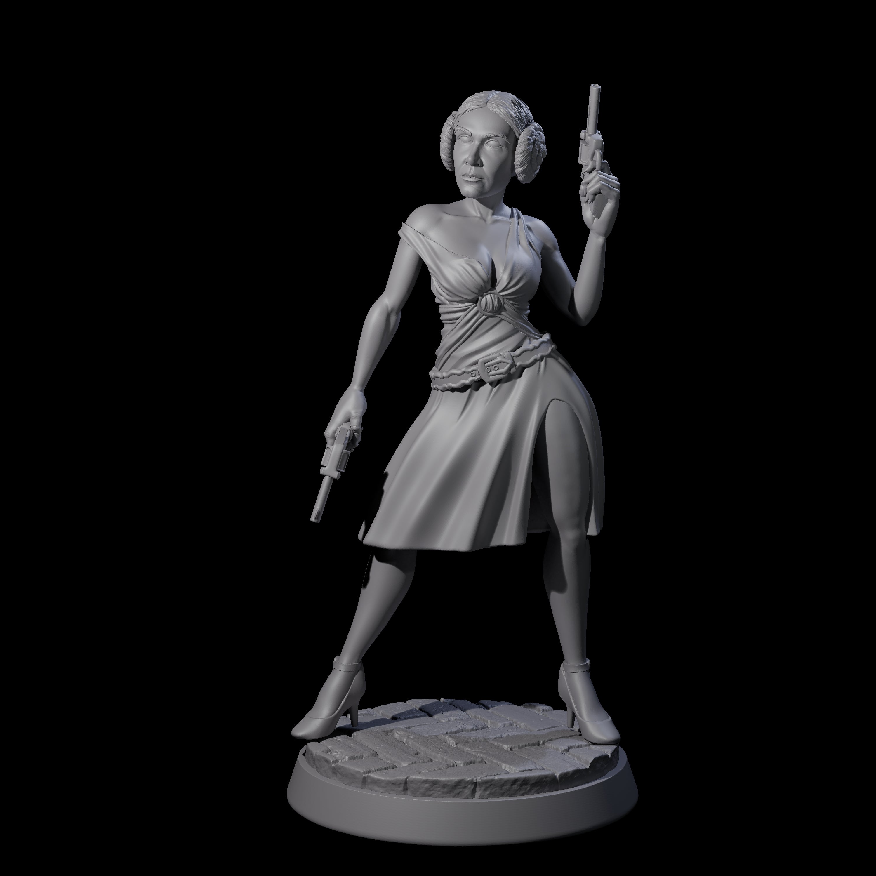 Gun Toting Flapper Miniature for Dungeons and Dragons, Pathfinder or other TTRPGs