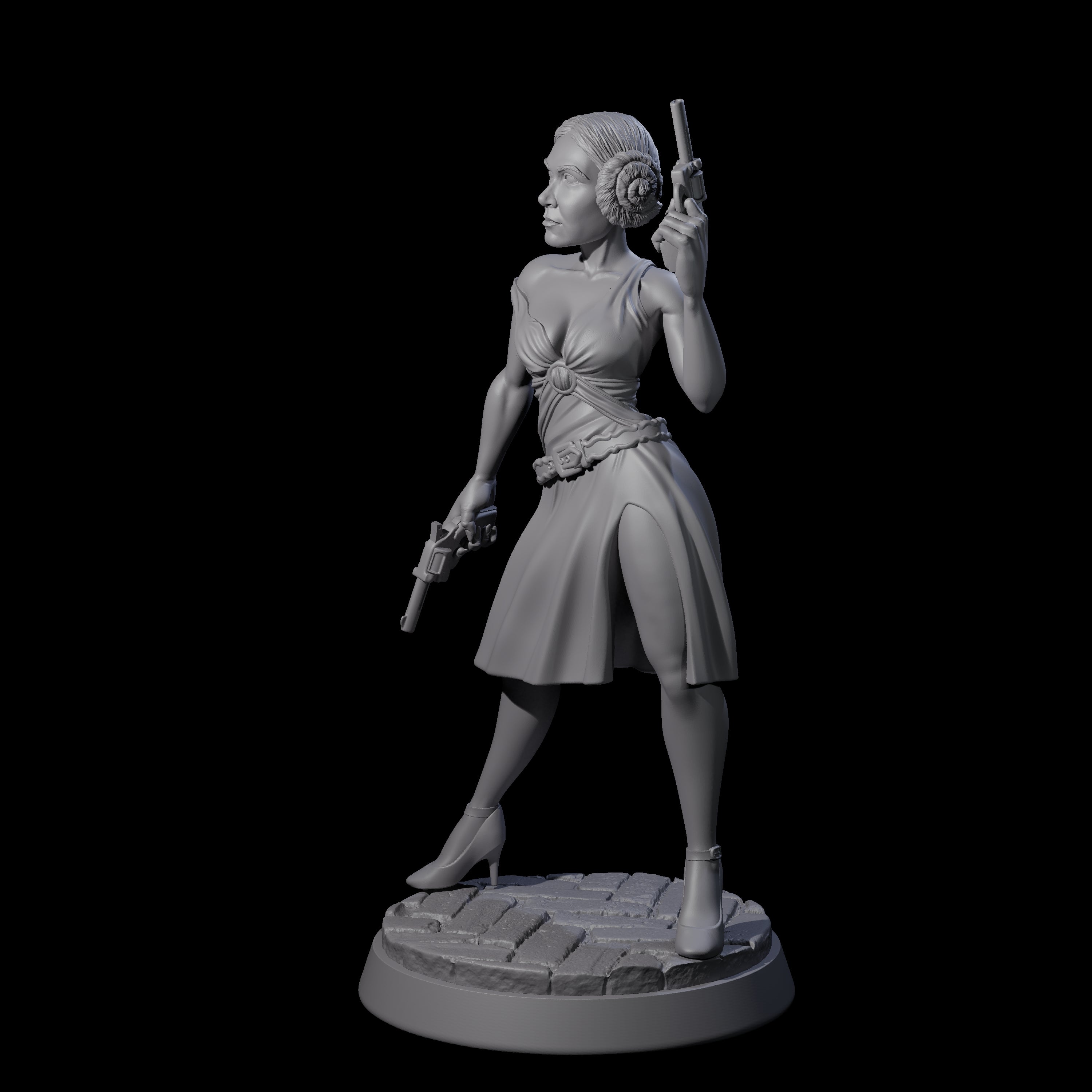 Gun Toting Flapper Miniature for Dungeons and Dragons, Pathfinder or other TTRPGs