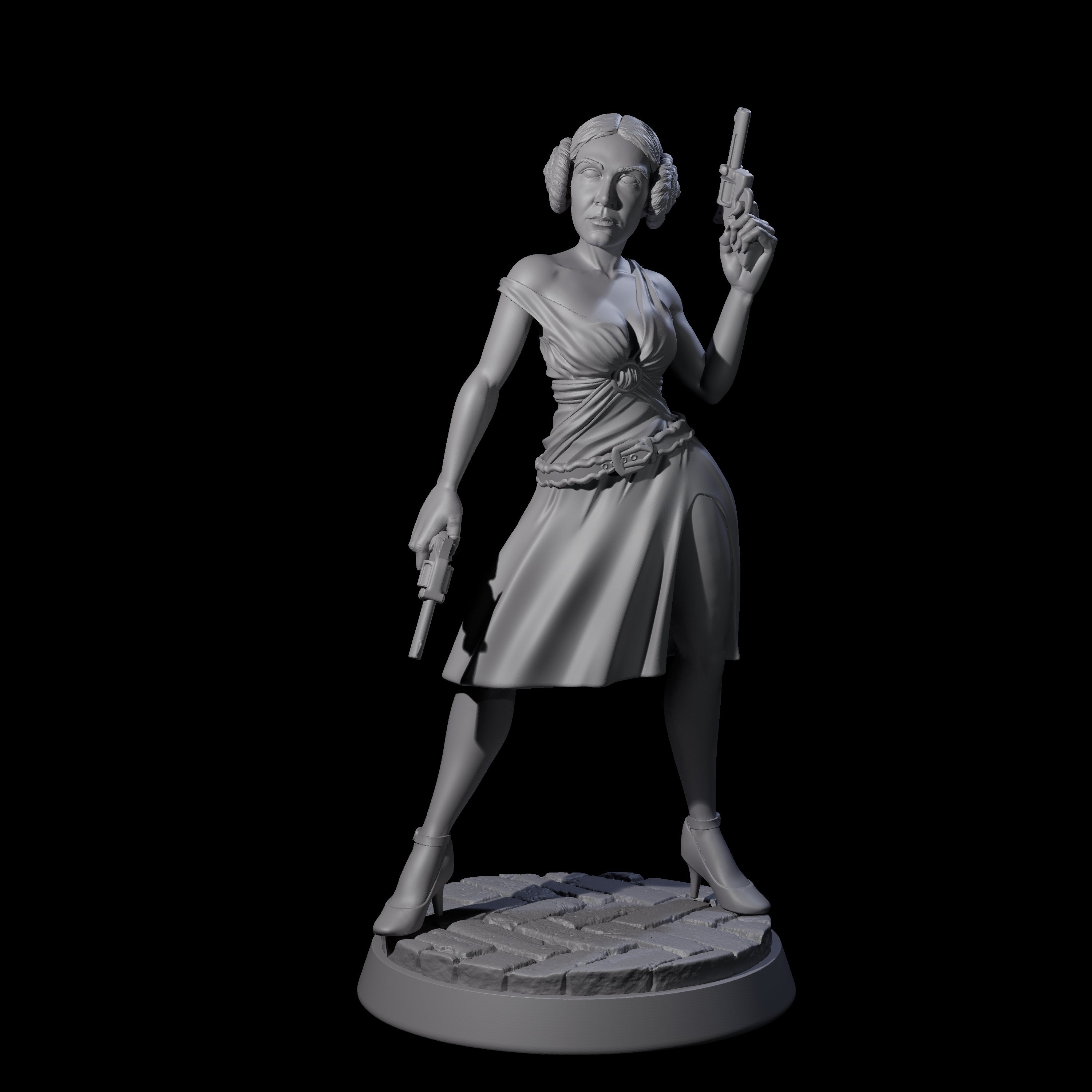 Gun Toting Flapper Miniature for Dungeons and Dragons, Pathfinder or other TTRPGs