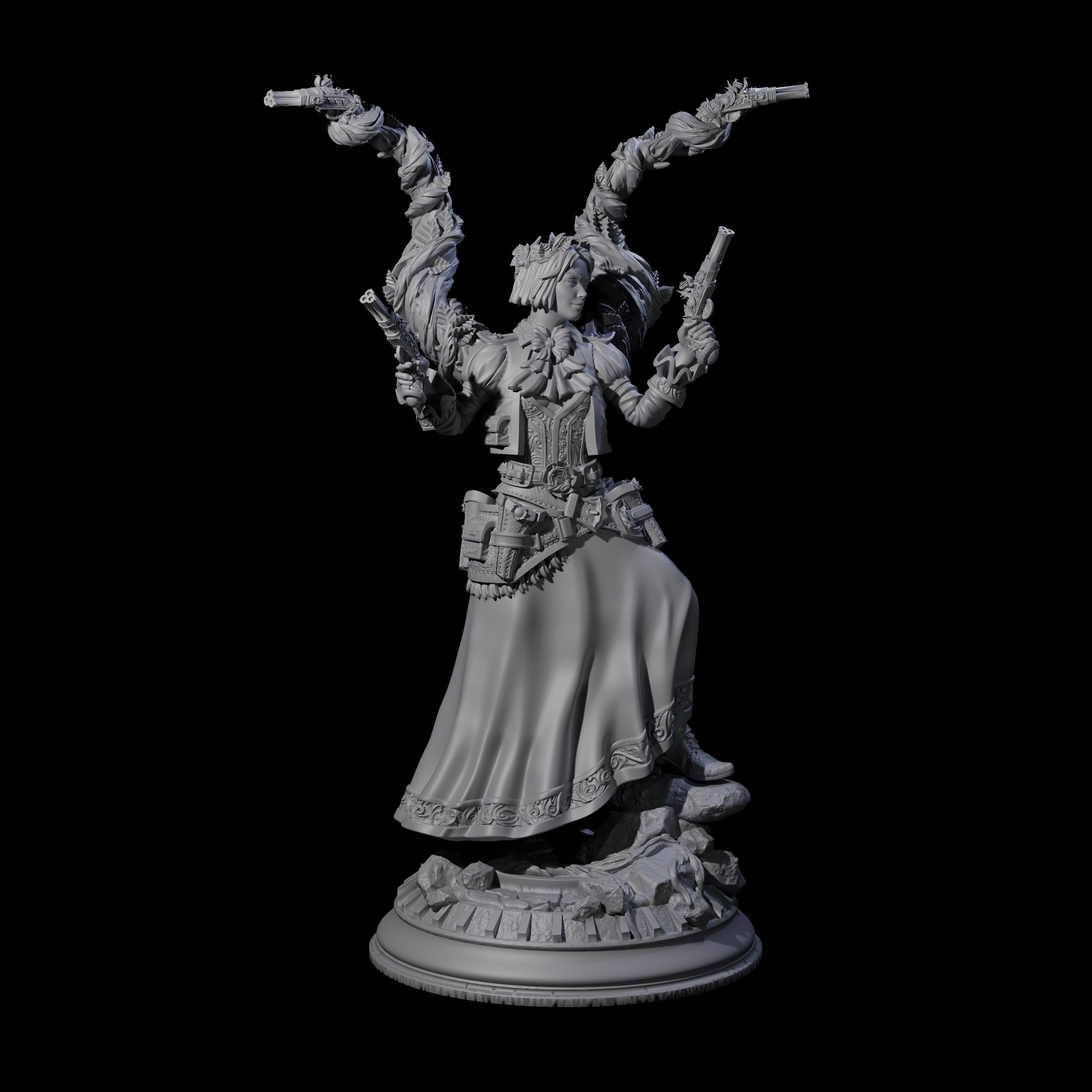 Gunslinger Druid Miniature for Dungeons and Dragons, Pathfinder or other TTRPGs