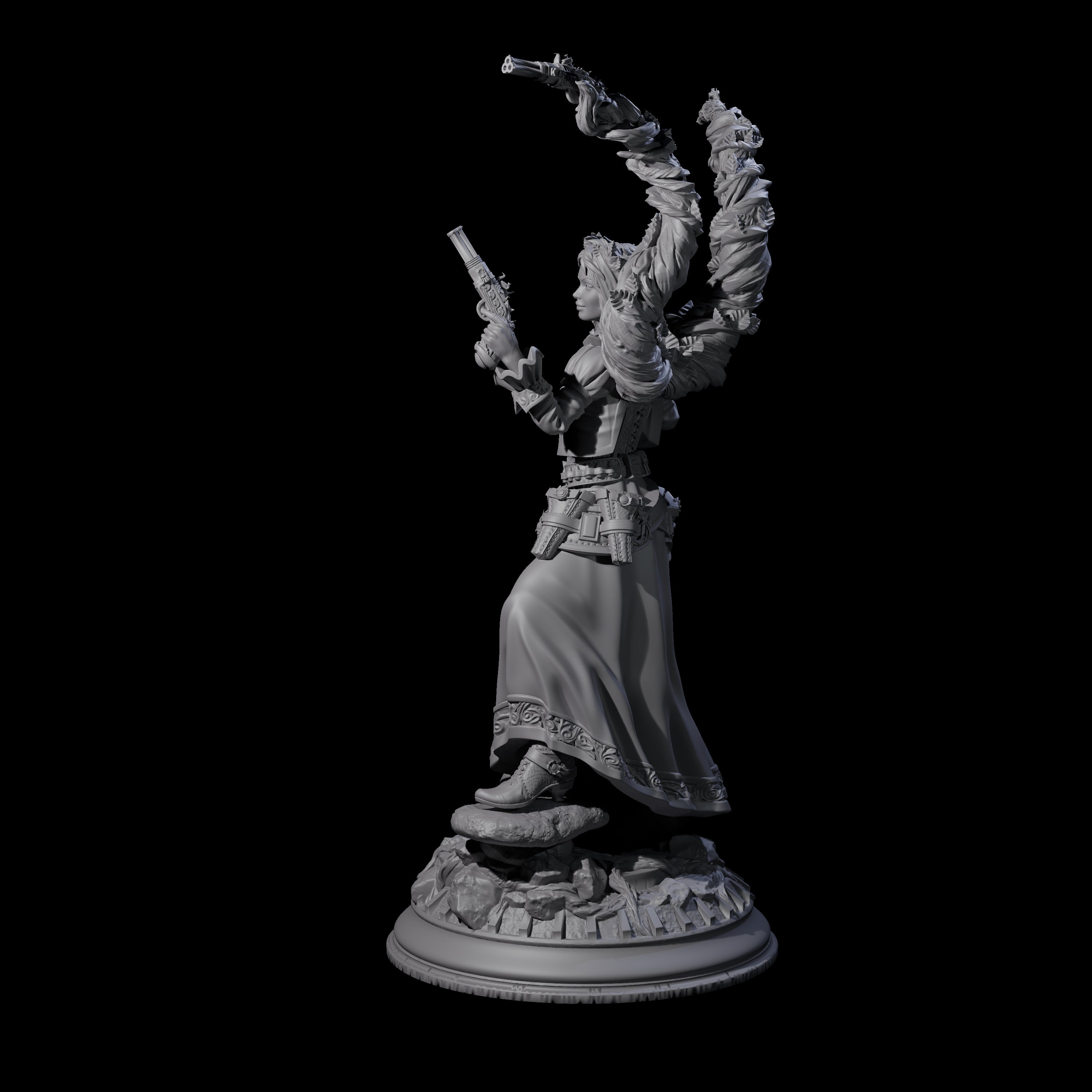 Gunslinger Druid Miniature for Dungeons and Dragons, Pathfinder or other TTRPGs