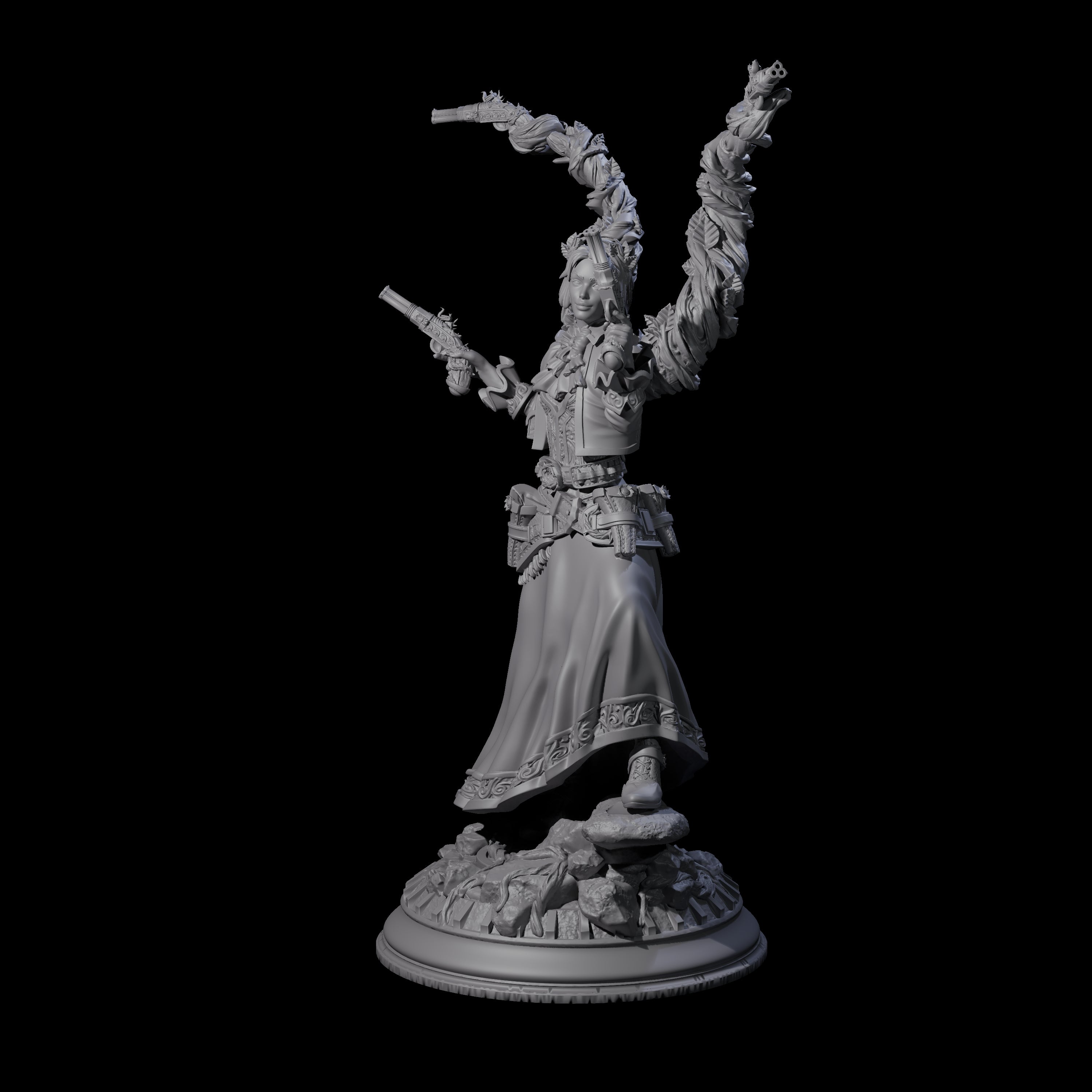 Gunslinger Druid Miniature for Dungeons and Dragons, Pathfinder or other TTRPGs