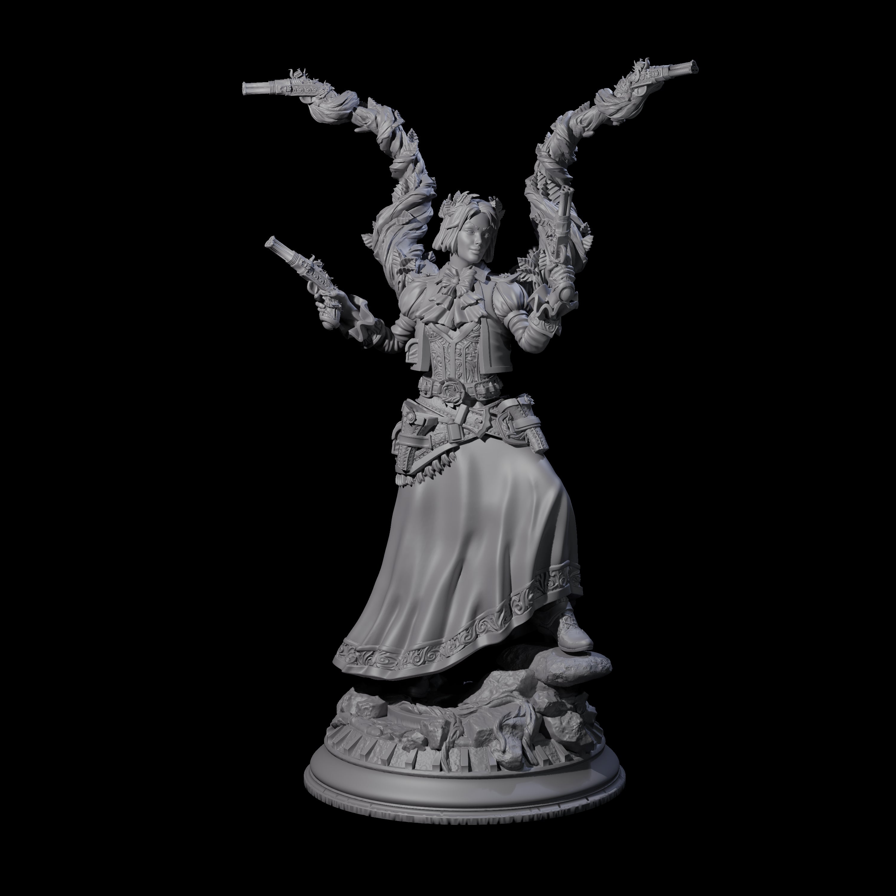 Gunslinger Druid Miniature for Dungeons and Dragons, Pathfinder or other TTRPGs