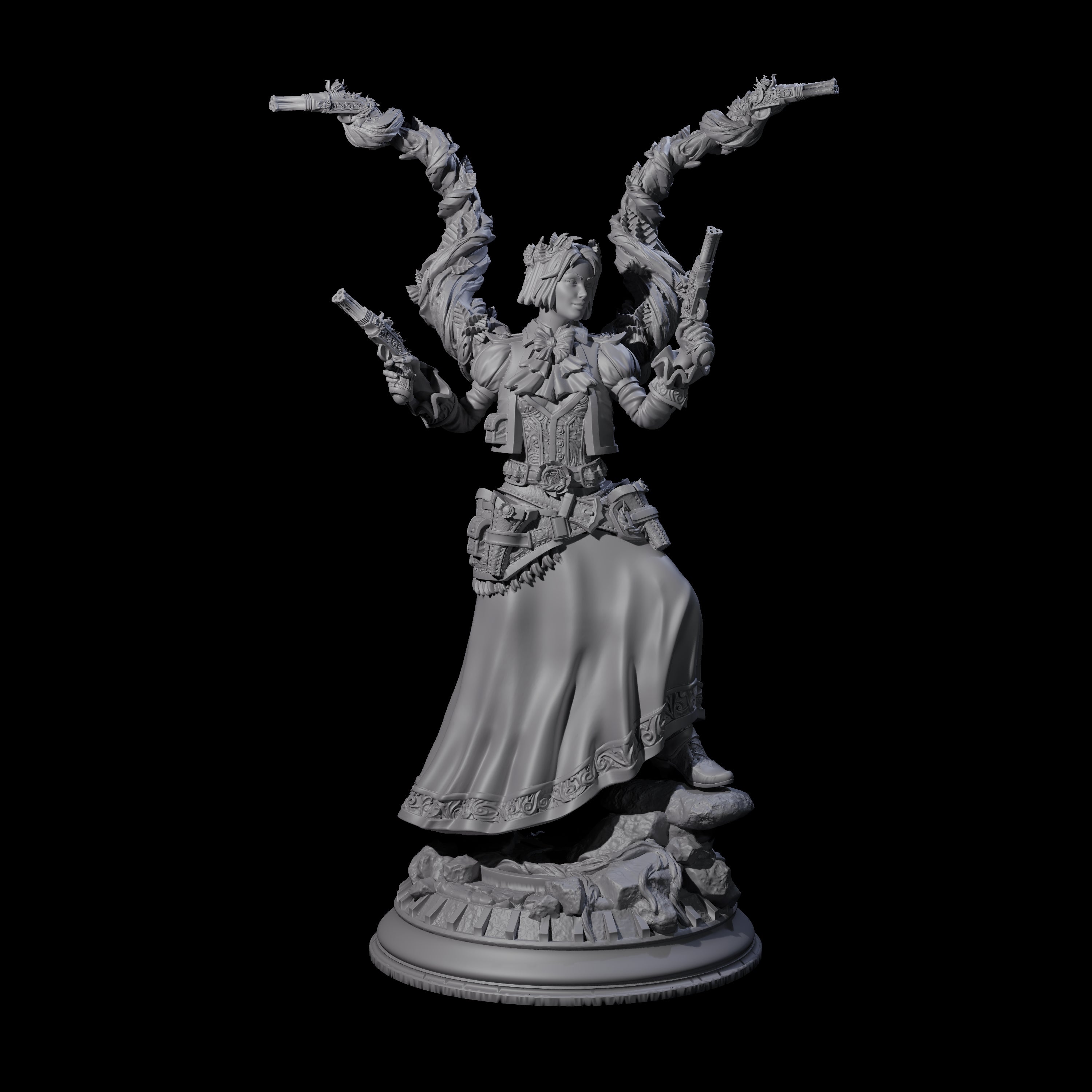 Gunslinger Druid Miniature for Dungeons and Dragons, Pathfinder or other TTRPGs