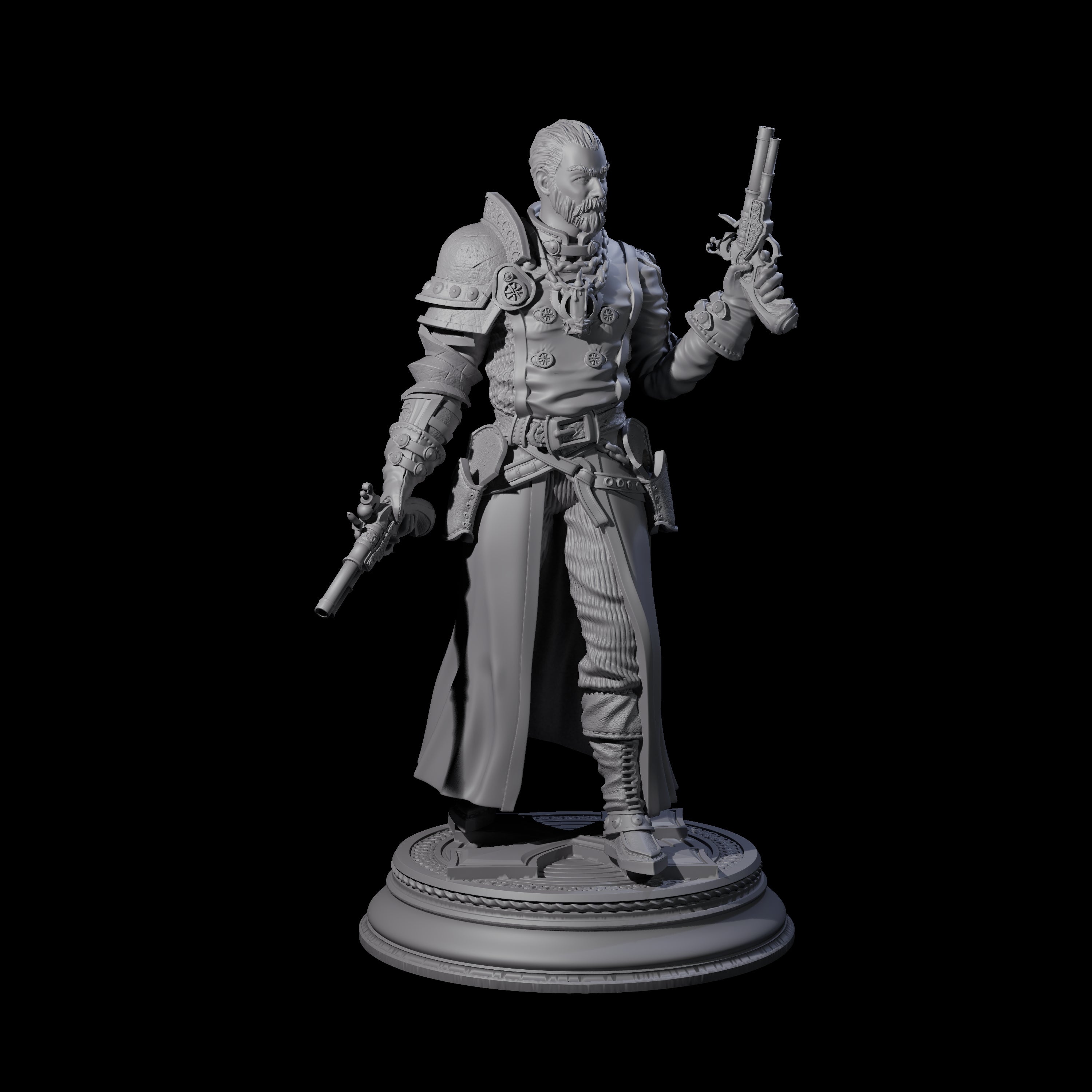 Gunslinging Priest Miniature for Dungeons and Dragons, Pathfinder or other TTRPGs