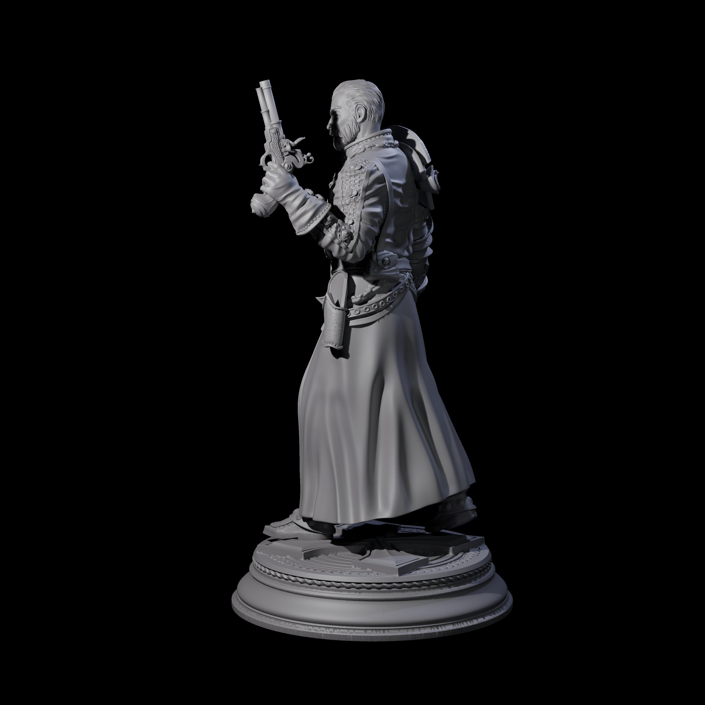 Gunslinging Priest Miniature for Dungeons and Dragons, Pathfinder or other TTRPGs