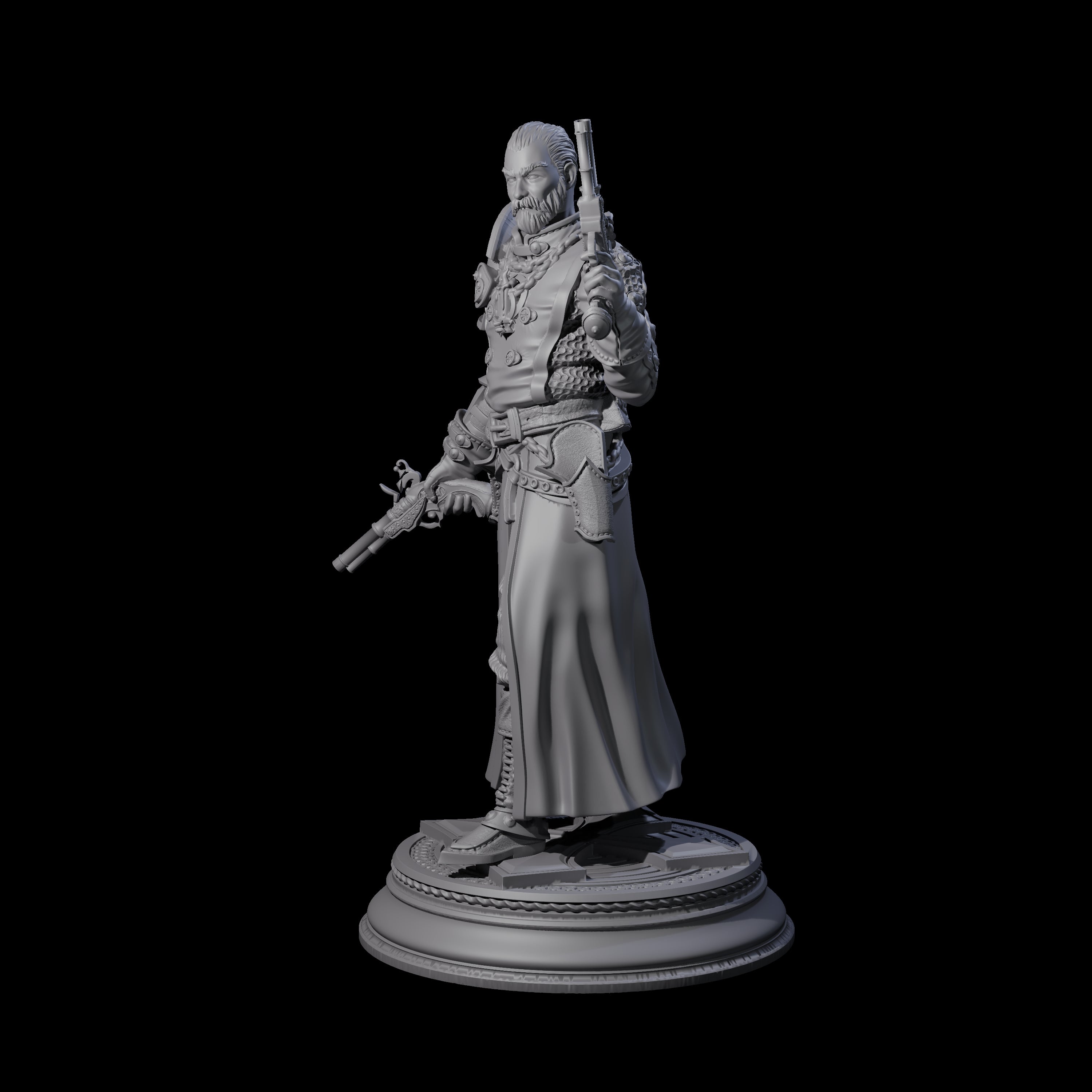 Gunslinging Priest Miniature for Dungeons and Dragons, Pathfinder or other TTRPGs