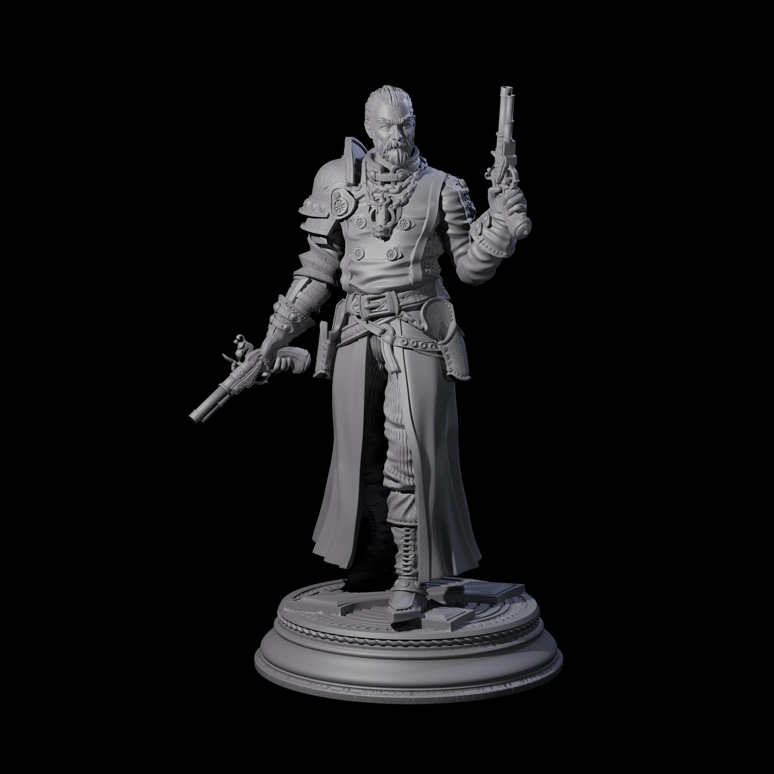 Gunslinging Priest Miniature for Dungeons and Dragons, Pathfinder or other TTRPGs