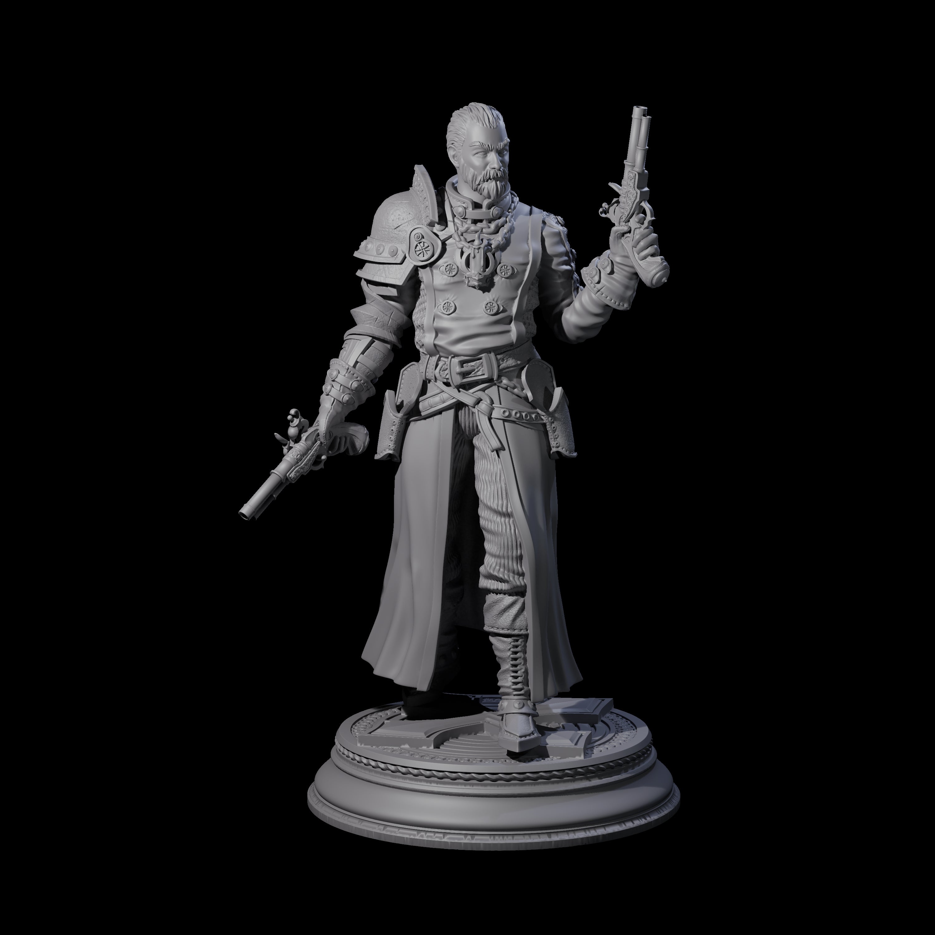 Gunslinging Priest Miniature for Dungeons and Dragons, Pathfinder or other TTRPGs